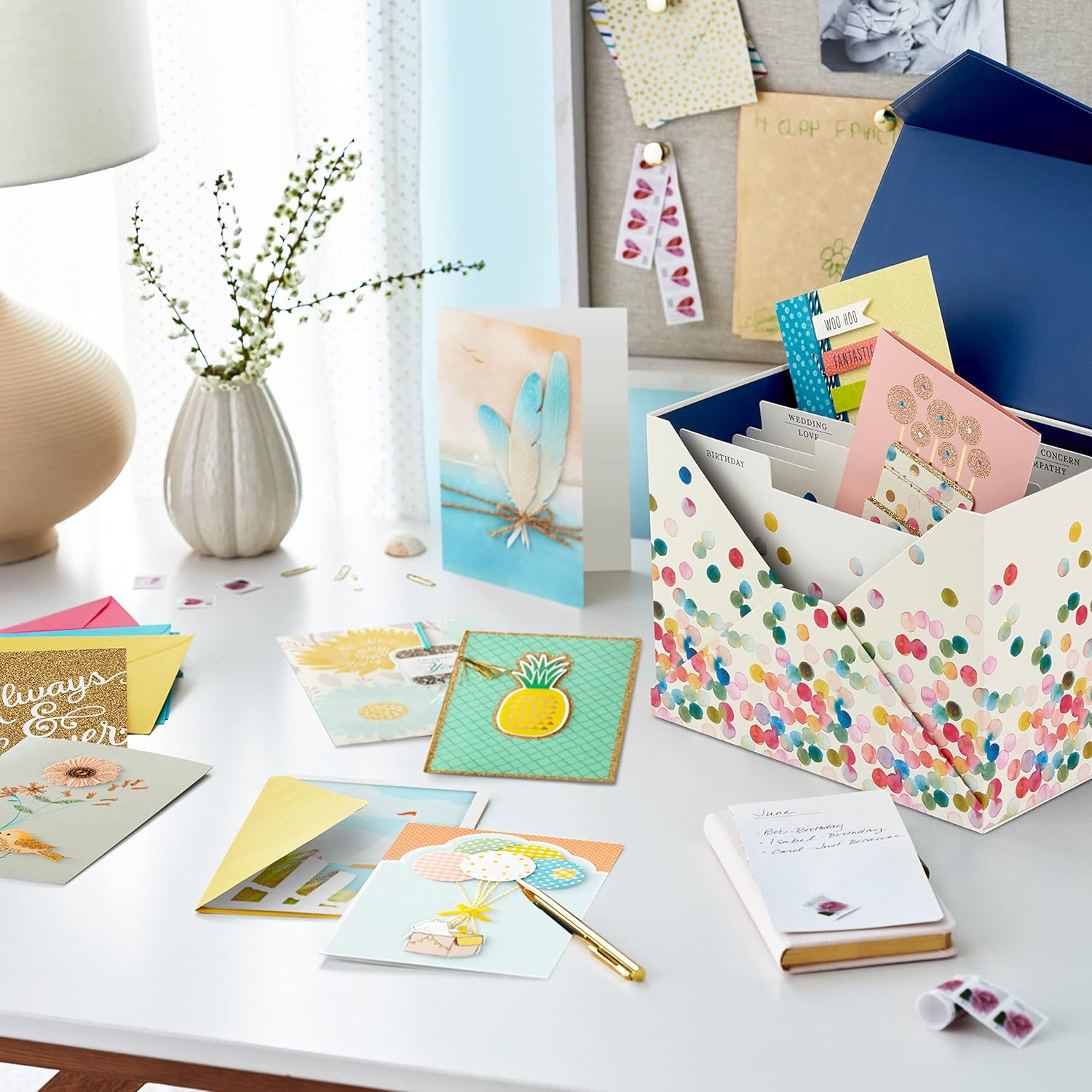 Hallmark All Occasion Handmade Boxed Set of Assorted Greeting Cards with Card Organizer (Pack of 24)—Birthday, Baby, Wedding, Sympathy, Thinking of You, Thank You, Blank - Image 2