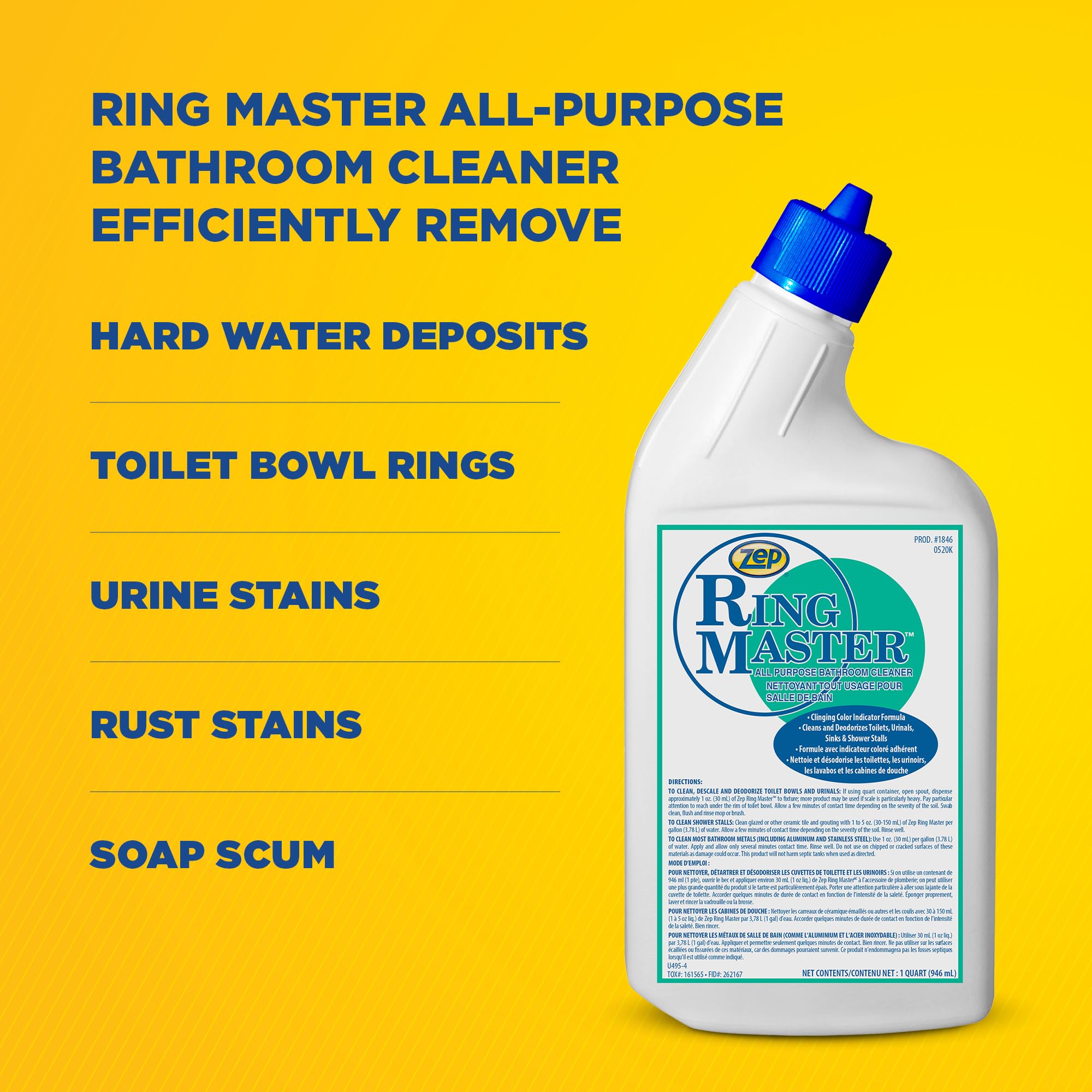 家の中の要らない物 Zep Ring Master All-Purpose Bathroom Cleaner - 32 Ounce (Case of