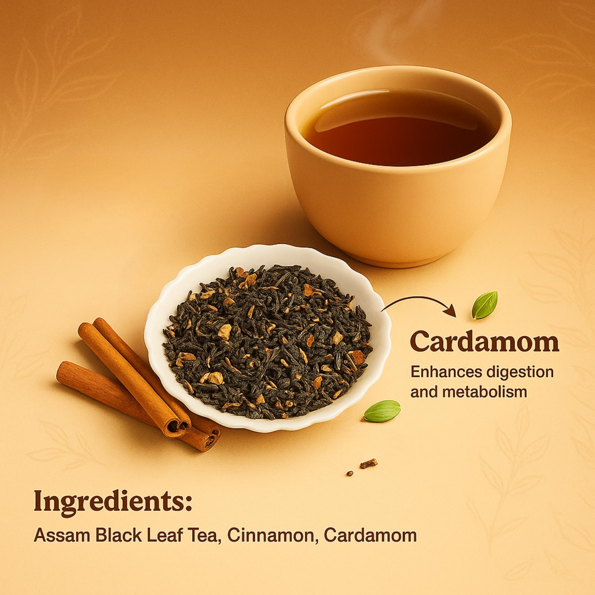 Brewora Cinnamon Spice Black Tea – Bold Black Tea with Warming Cinnamon and Aromatic Spices – Rich, Spiced Flavor for Cozy Moments and Everyday Enjoyment (200 gm) 2