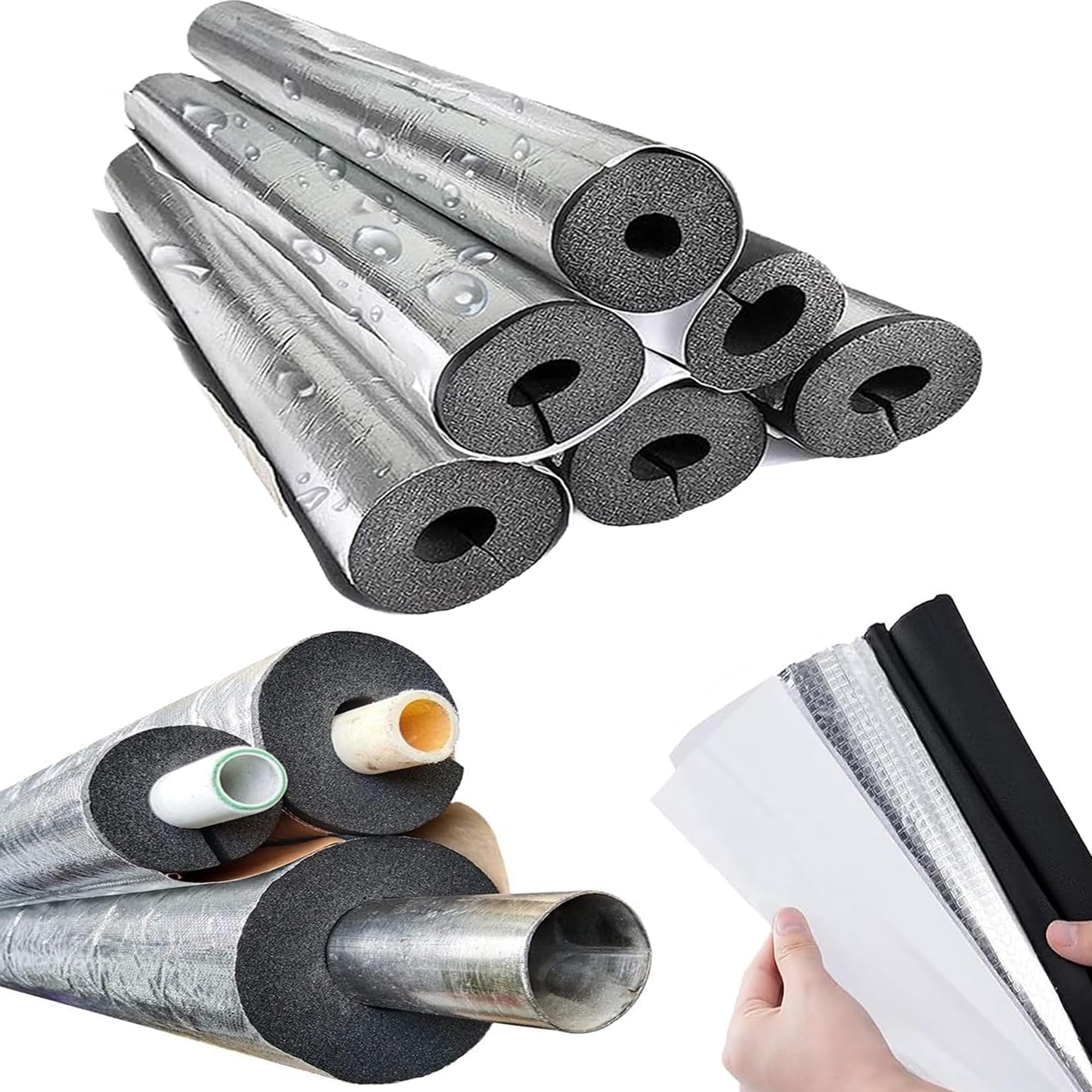 Folia aluminiowa, izolacja rur, pianka, wąż, ochrona przed zamarzaniem