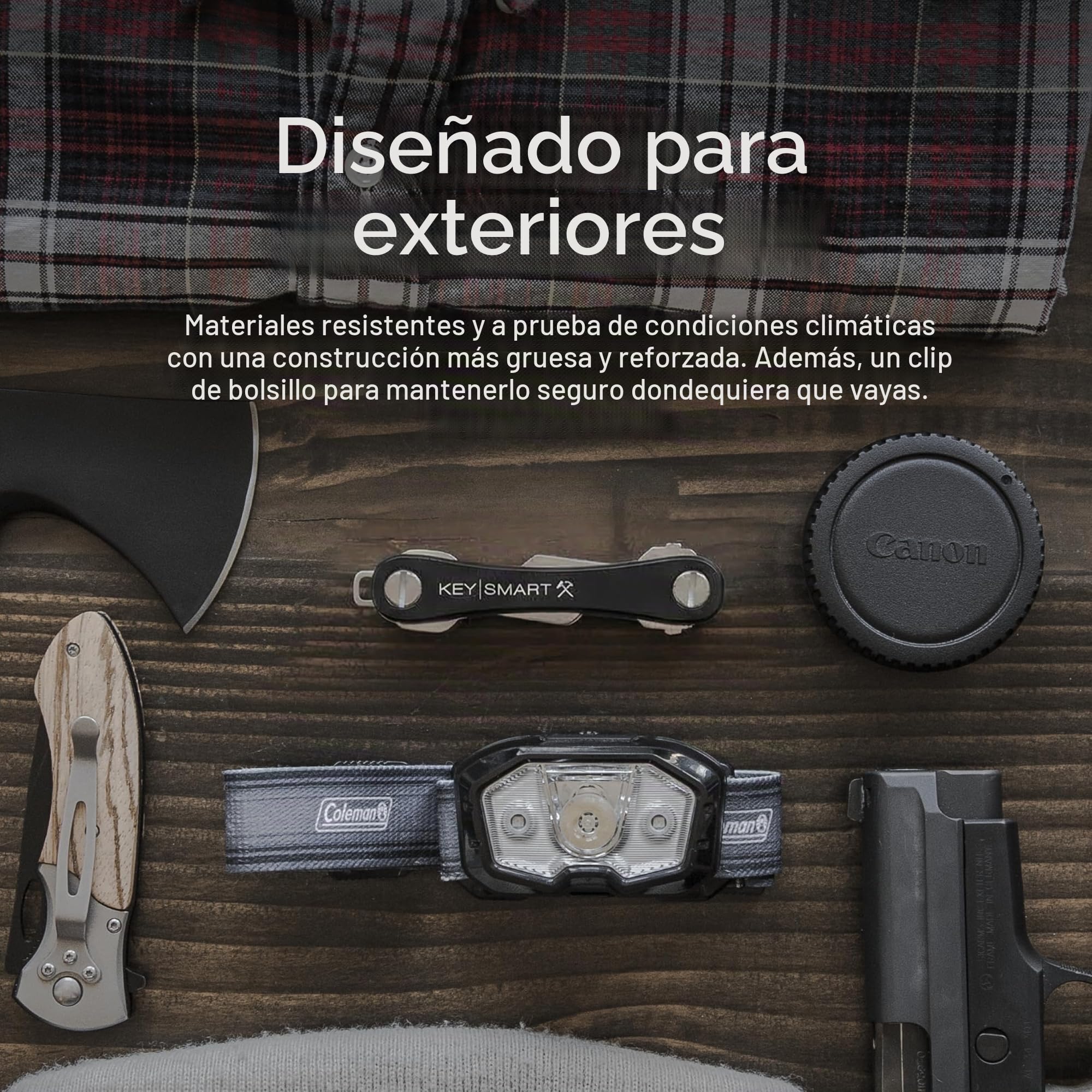 KeySmart Rugged - Llavero multiherramienta con abridor y clip de bolsillo (hasta 14 llaves)