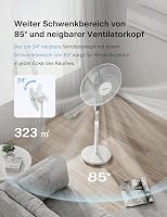 PELONIS 16 hüvelykes állóventilátor távirányítóval, 85° lengéssel, 12 fokozat, időzítő 4