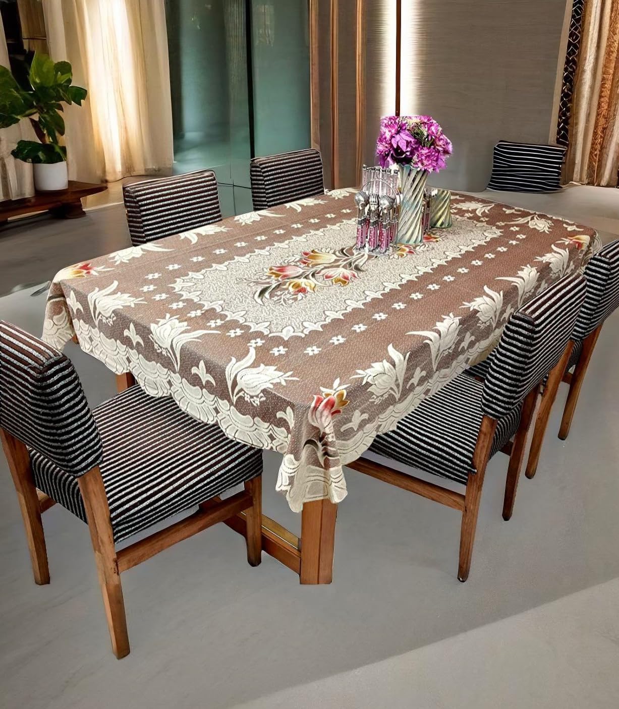 Weavers Villa Cotton Flowered Rectangular 6 Seater Table Cover - (Maroon, Pack of 1) (B093DNR3M2) Amazon Price History, Amazon Price Tracker