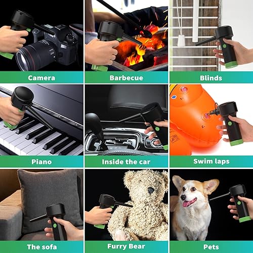 Miniatura 6 de Plumero de aire eléctrico para limpiar la computadora, soplador de aire inalámbrico portátil de 91000 RPM con batería recargable