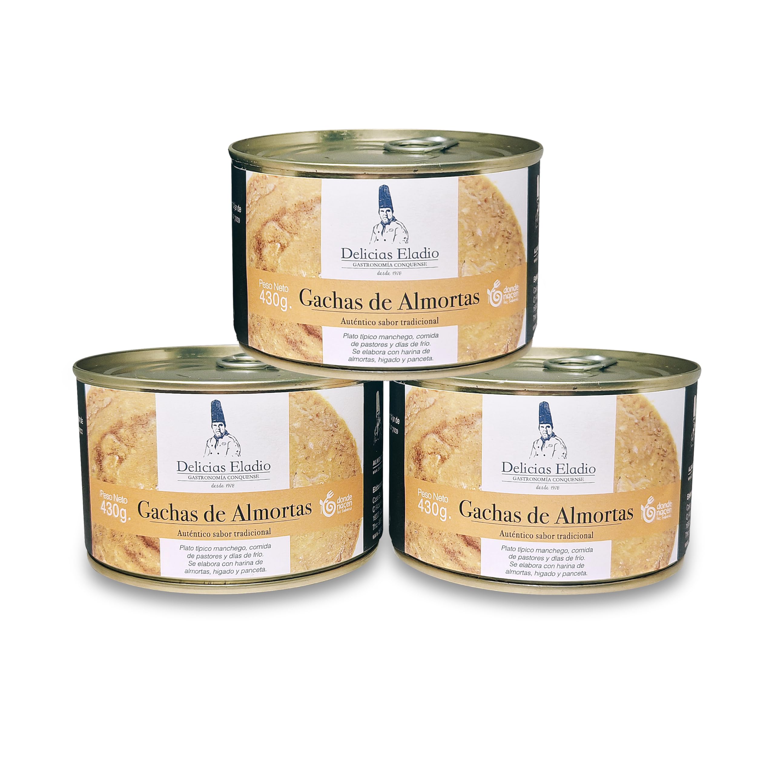 Gachas de almortas. Plato típico manchego. Pack de 3 unidades de 430 gr/unidad