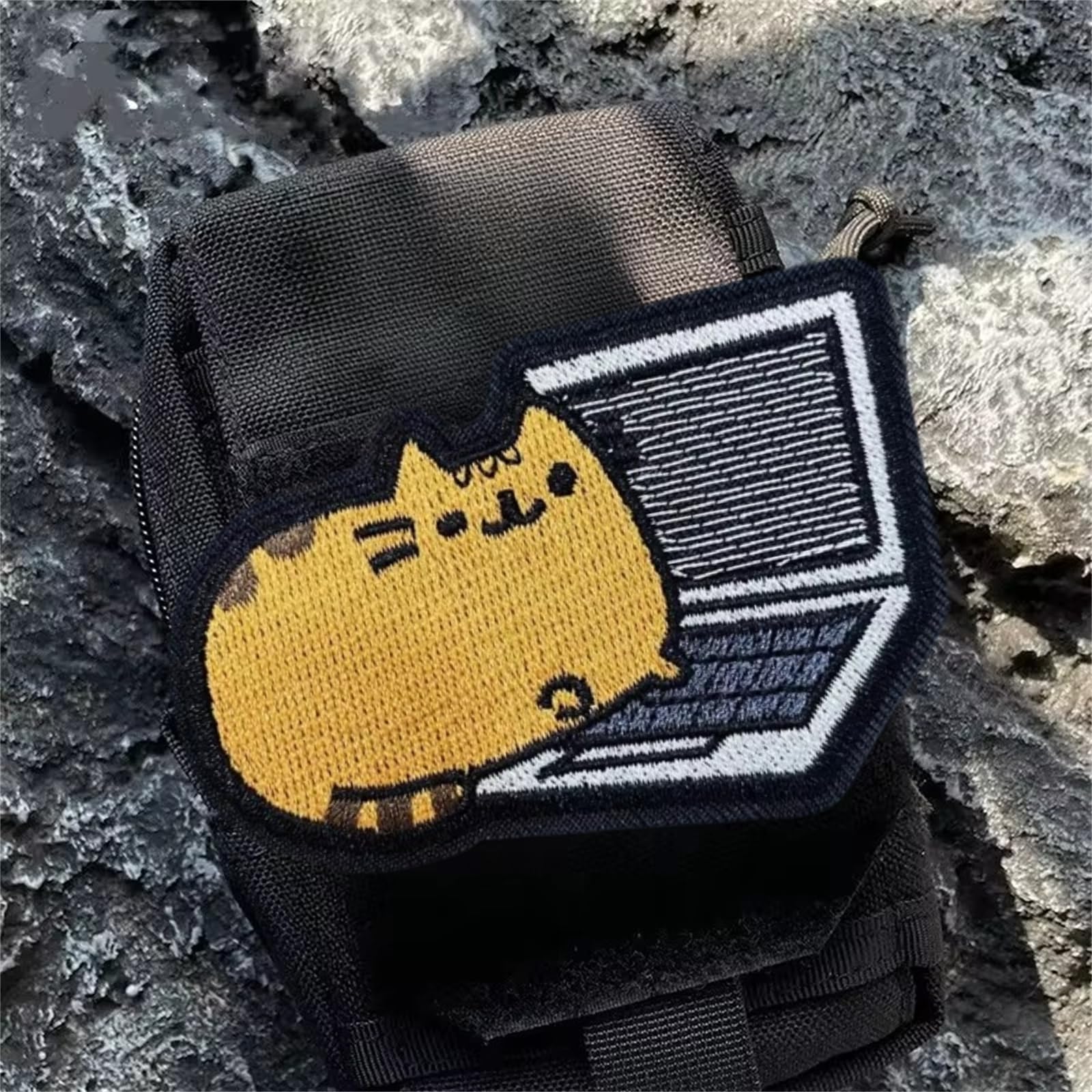 Klett-Patch Mit Süßer Katze – 6x7 Cm, Lustiges Motiv Für Rucksäcke, Jacken & Taktikausrüstung