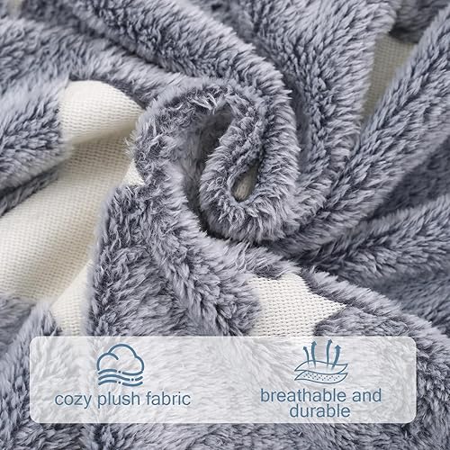 Miniatura 7 de COMAX Puf para niños, sofá con relleno de puf para niños y niñas, silla de piso perezosa para sala de juegos, cuarto de bebé, estrella gris brillante