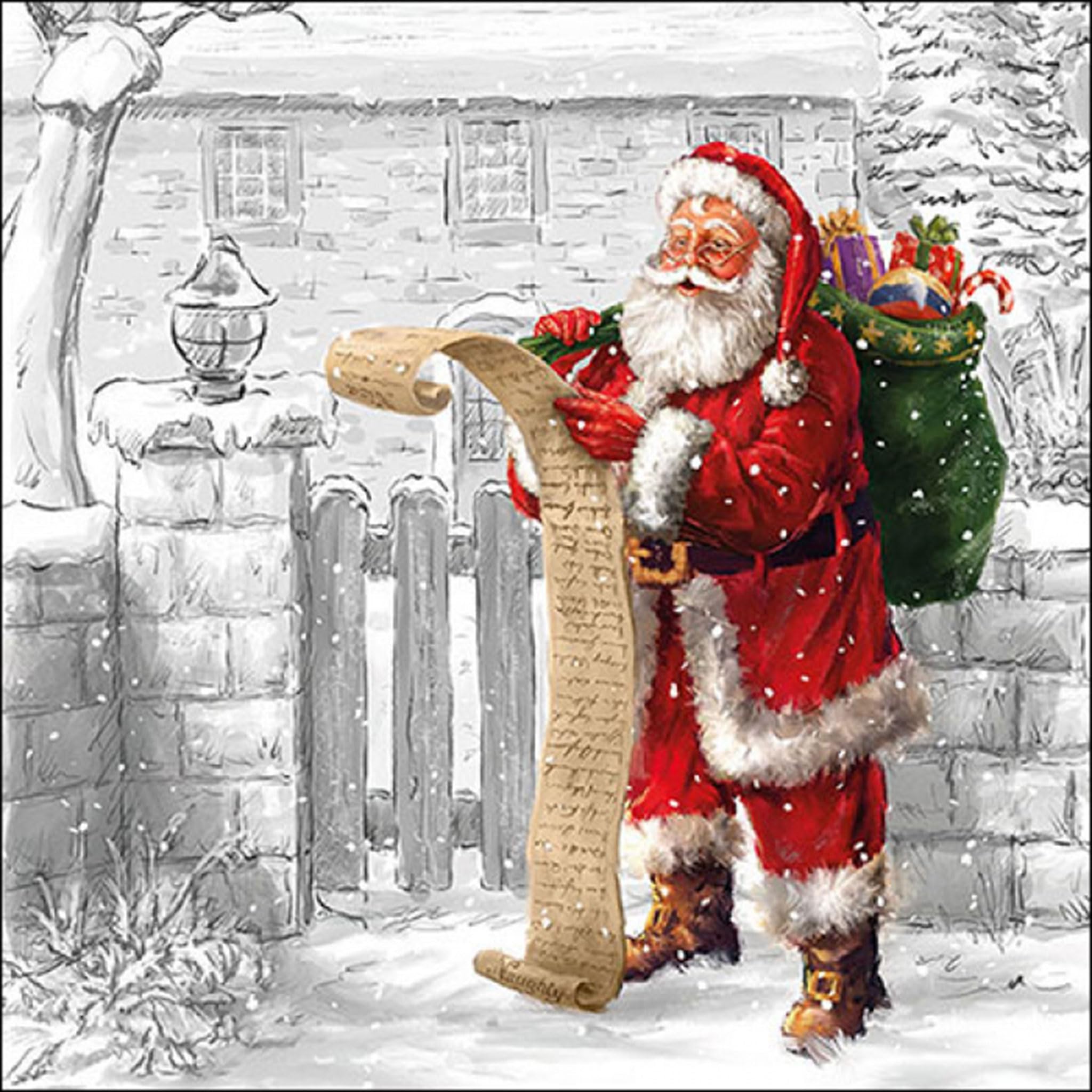 Ambiente Multicoloured Paper Napkins Lunch/Party/Ca. 33X33cm Wish List - Christmas - Ideal As A Gift And Decoration