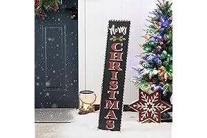 Glitzhome 35" Rustic Farmhouse Christmas Porch Sign