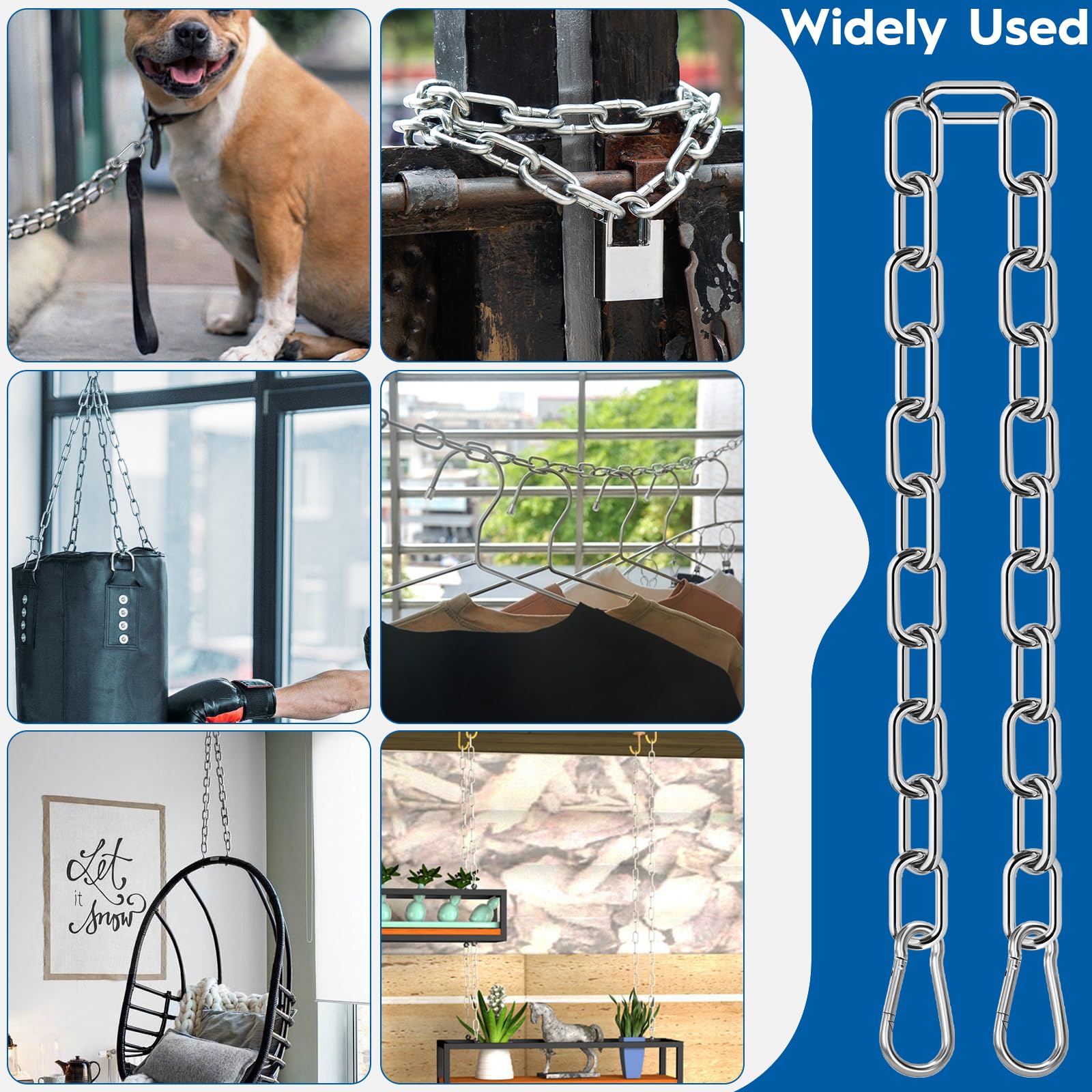 Stainless Steel Hanging Chair Chain, 100cm Boxing Punching Bag Chain ...