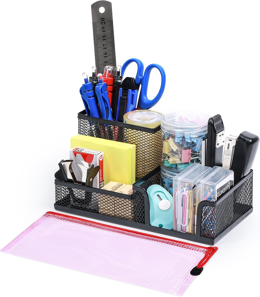 Amazon.com : Ludato 39pcs Office Supplies Set - Desk Accessory Kit with Pen Holder Stapler Staples Staple Remover and Paper Clips - Complete Office Stationery Set for Home or Work : Office Products