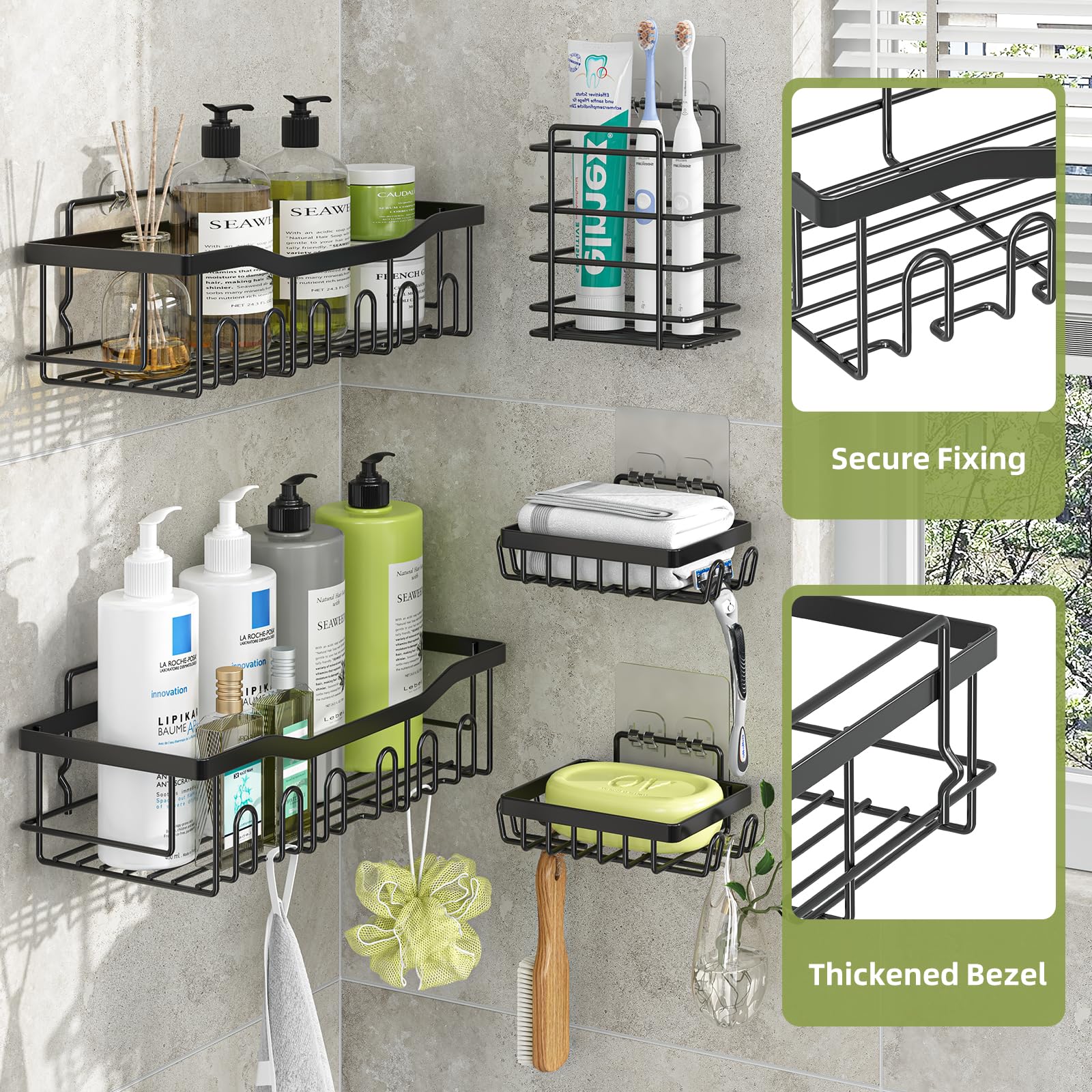 Stainless Steel Shower Caddy - 5 Pack -6