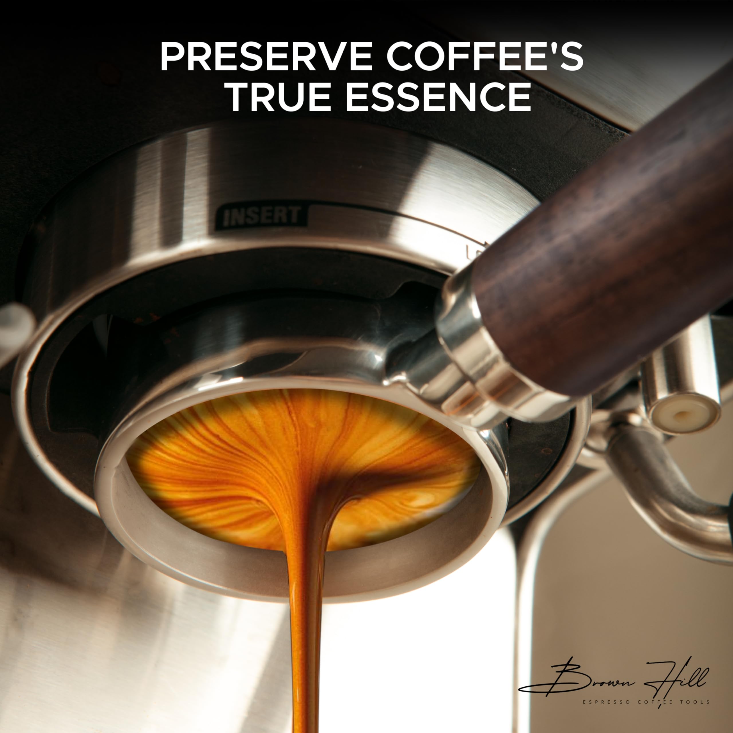 Brown Hill 54mm Bottomless Portafilter, Compatible with Breville