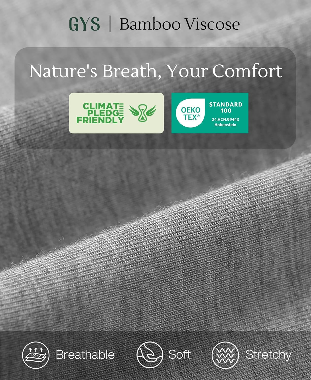 GYS Bamboo Viscose Womens Pajamas Set Long Sleeve Crew Neck Sleep Set - Image 5