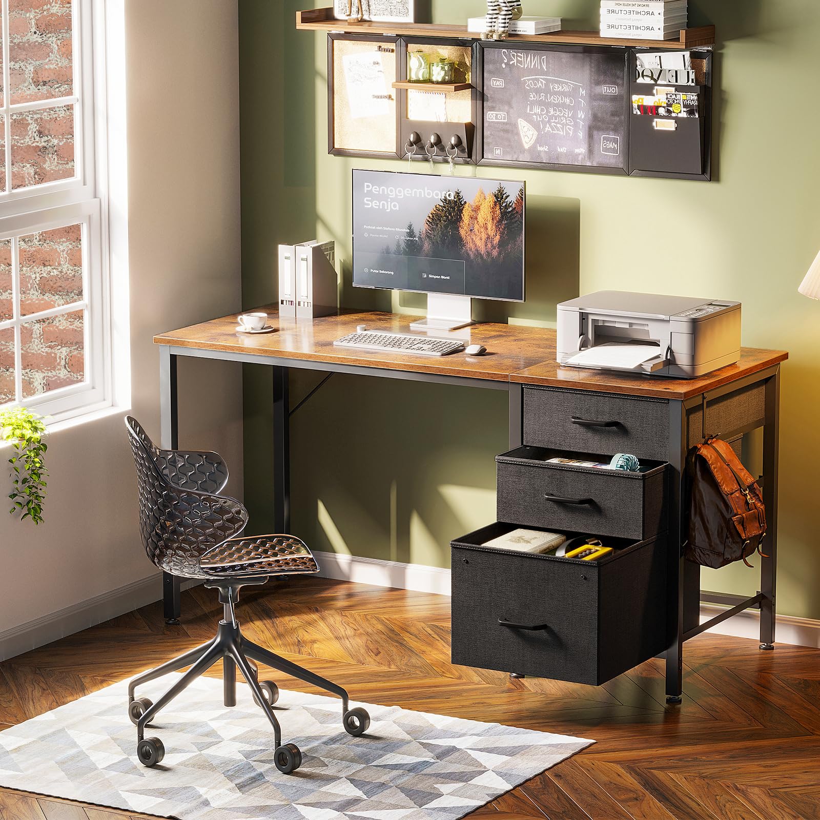 Coleshome Bureau Gaming avec éclairage LED, 120x50cm Bureau Ordinateur