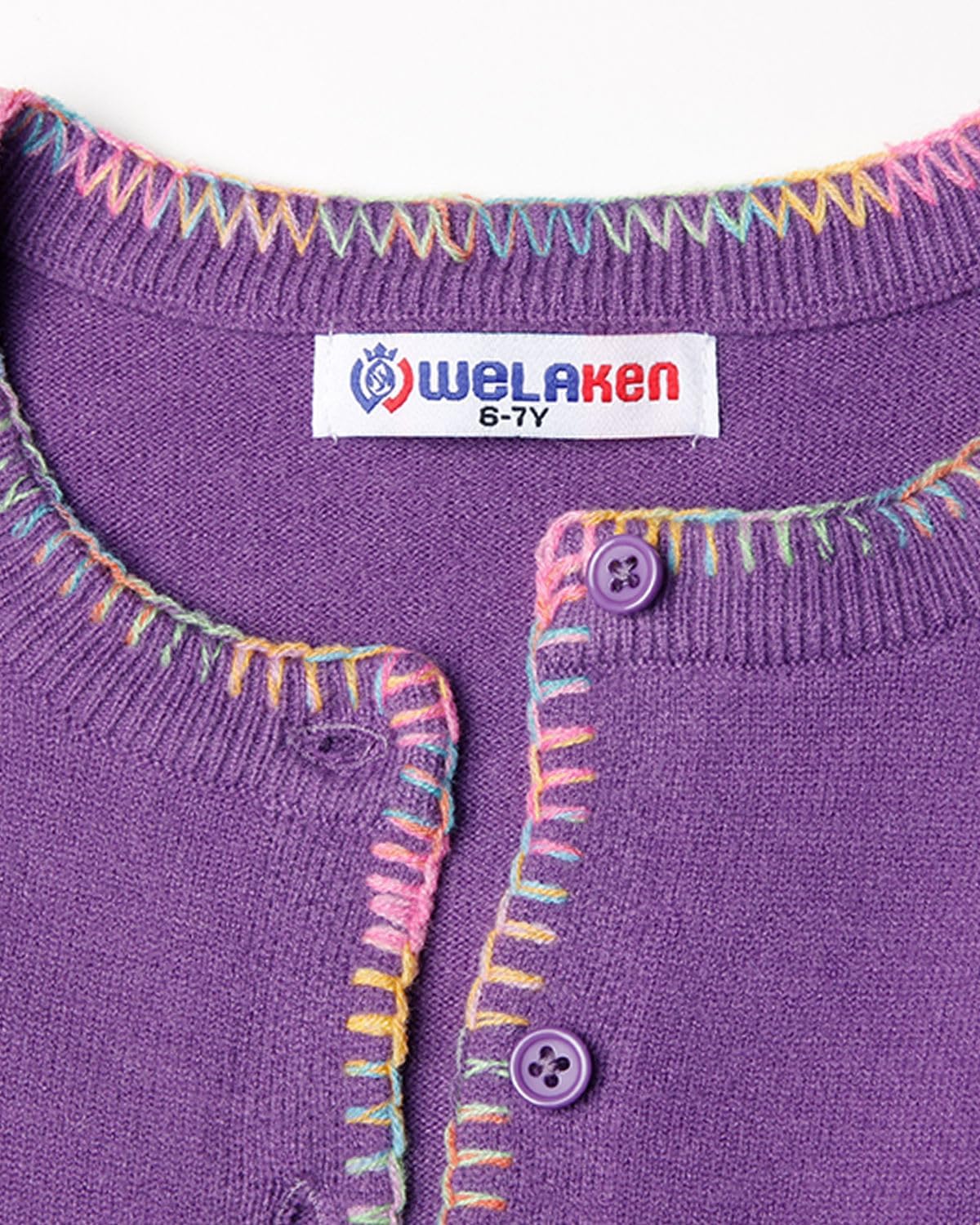 Girls Knit Cardigan – Soft Lightweight Sweater with Rainbow Trim for School or Layering - Image 7