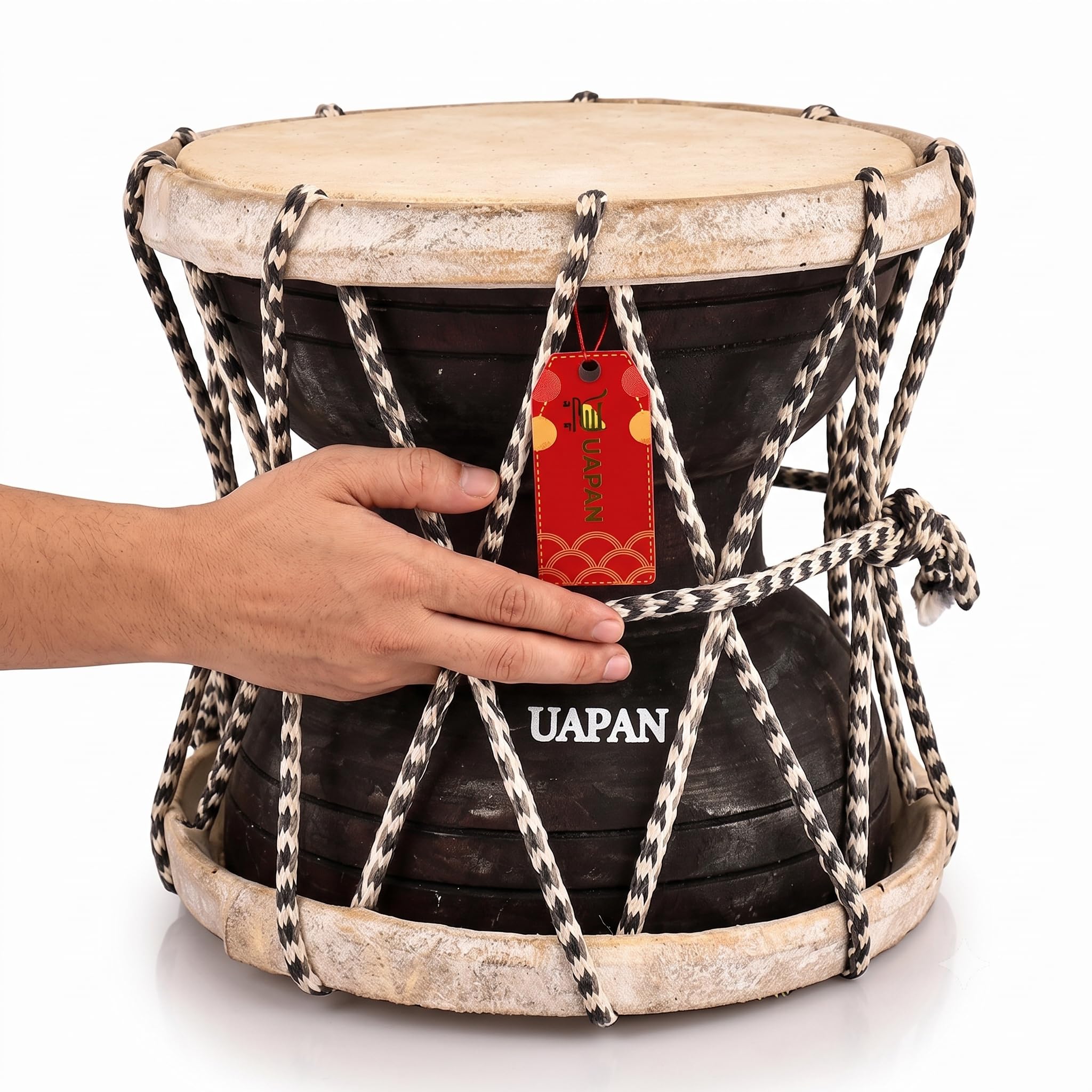 UAPAN Damru Indian Musical Instrument/Pooja Articles/Home Decor for Shivatri Puja (8 inch, Brown)-picture-32