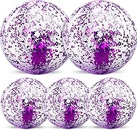 Vista 18 de TURNMEON Paquete de 5 bolas de playa de lentejuelas, juguetes de piscina, bolas gigantes de confeti con purpurina, pelota de playa transparente