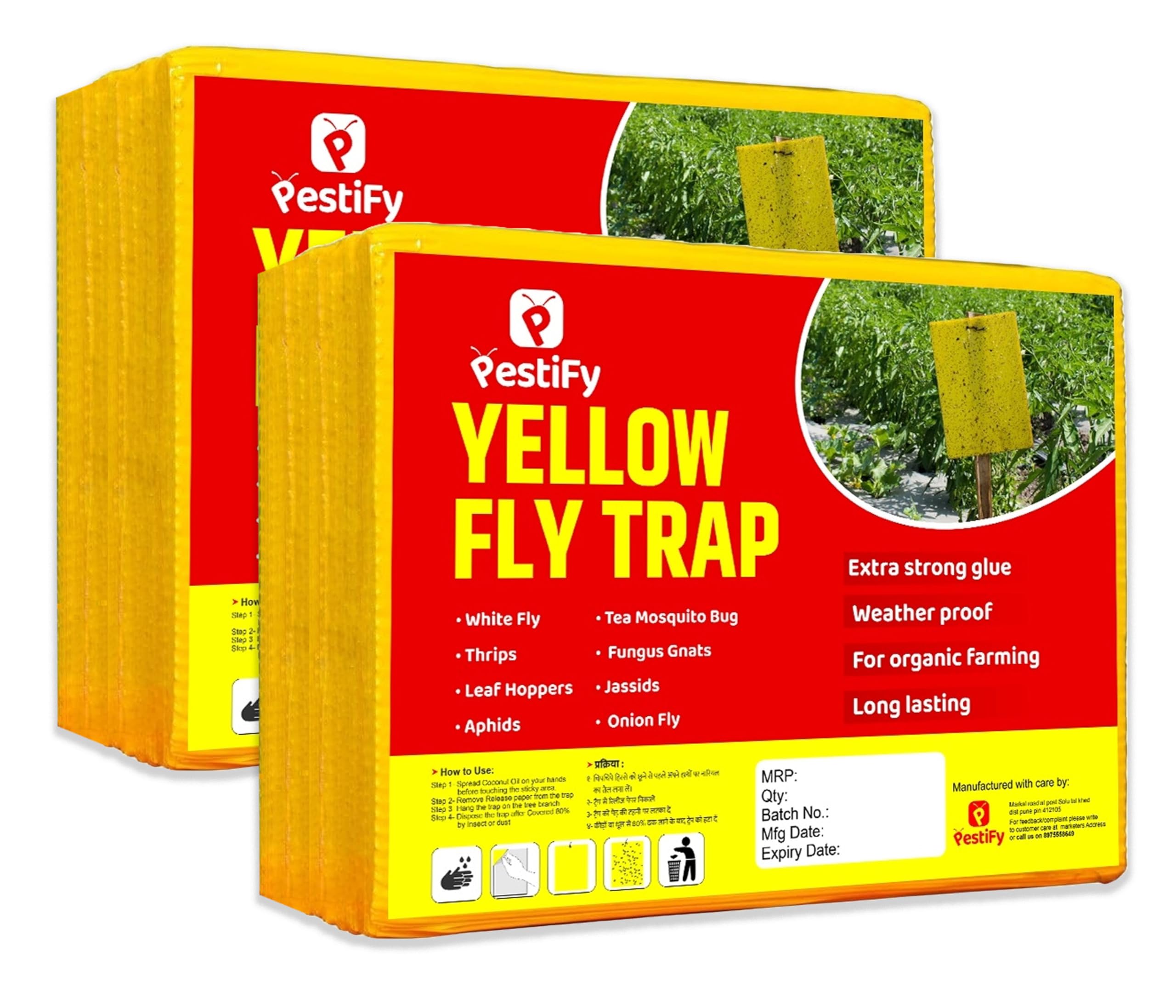 PestiFy Yellow Fly Trap for Farming Gardening Yellow Sticky Trap for Harmful Insect, Yellow Fly Catcher for White Fly, Insect Trap, Glue Trap (Yellow, 50) (B0CRHSL6L8) Amazon Price History, Amazon Price Tracker