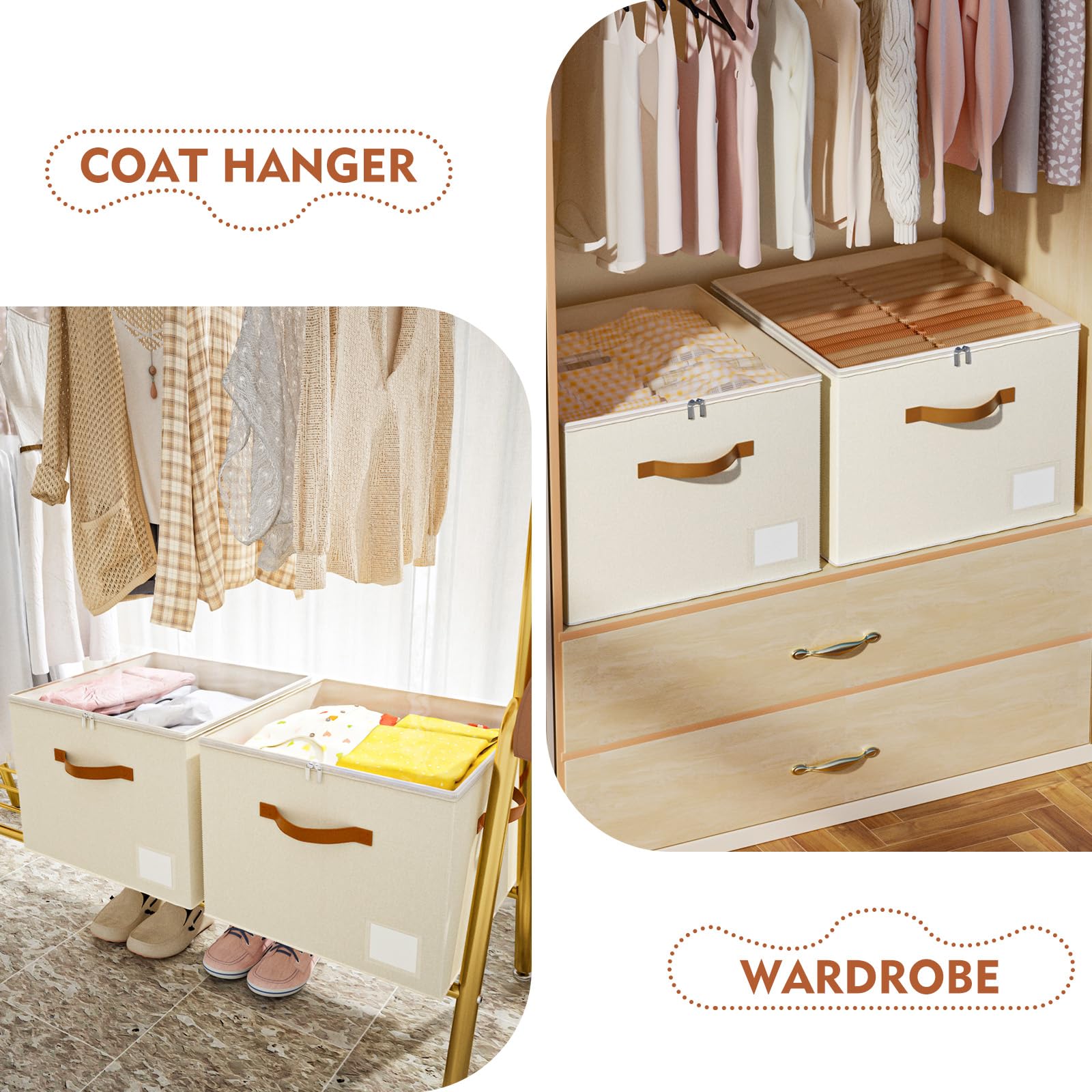 Storivo Shoe Organiser - Shoe Storage Organiser Box with Zipable Clear Cover, Adjustable Dividers Shoes Boxes Storage Fits16 Pairs - for Boots Heels Sneakers - white - 3