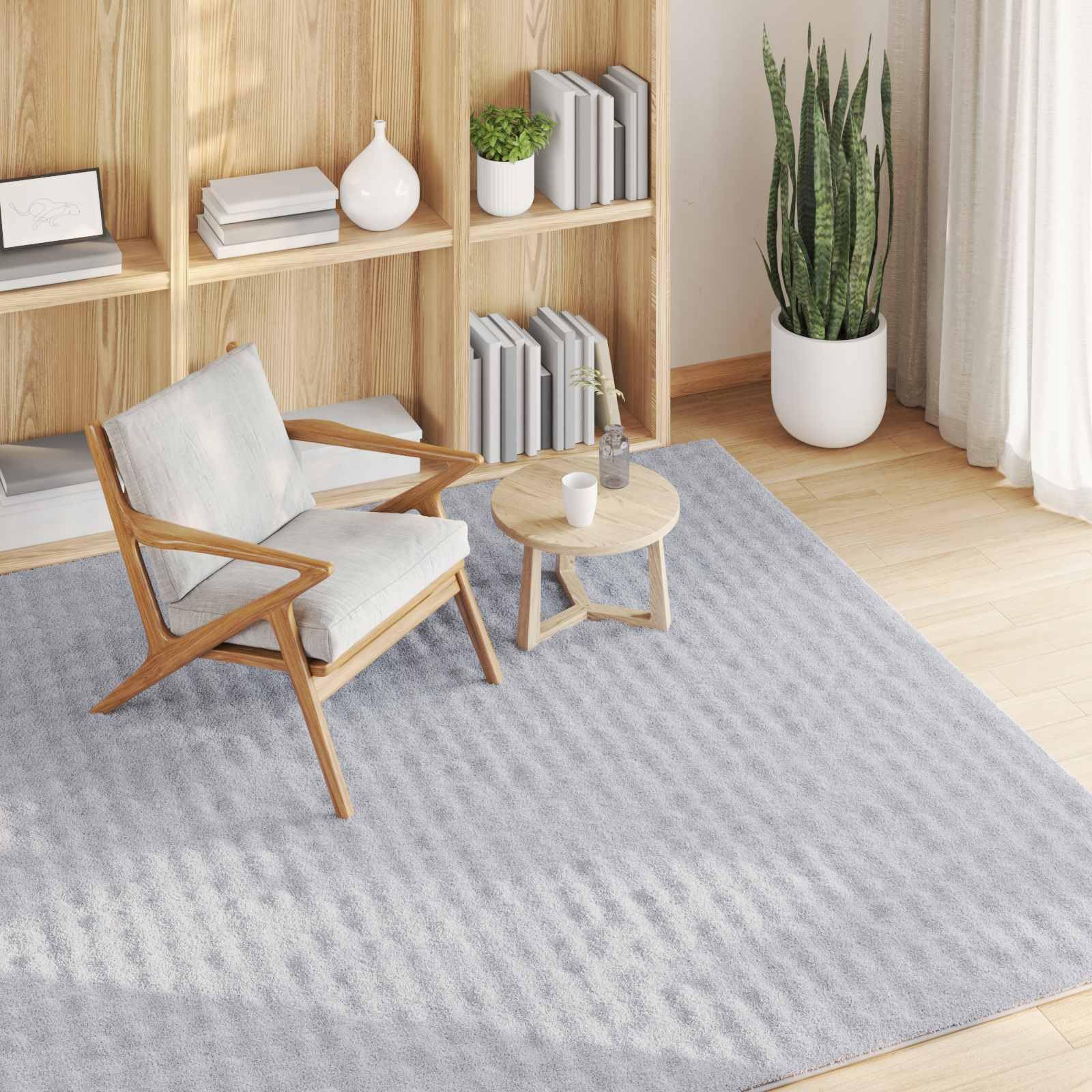SIROLO - Tappeto quadrato, 120 x 120 cm, in poliestere, con fondo antiscivolo, lavabile in lavatrice, isolamento acustico, per soggiorno, camera da letto, corridoio o terrazza coperta