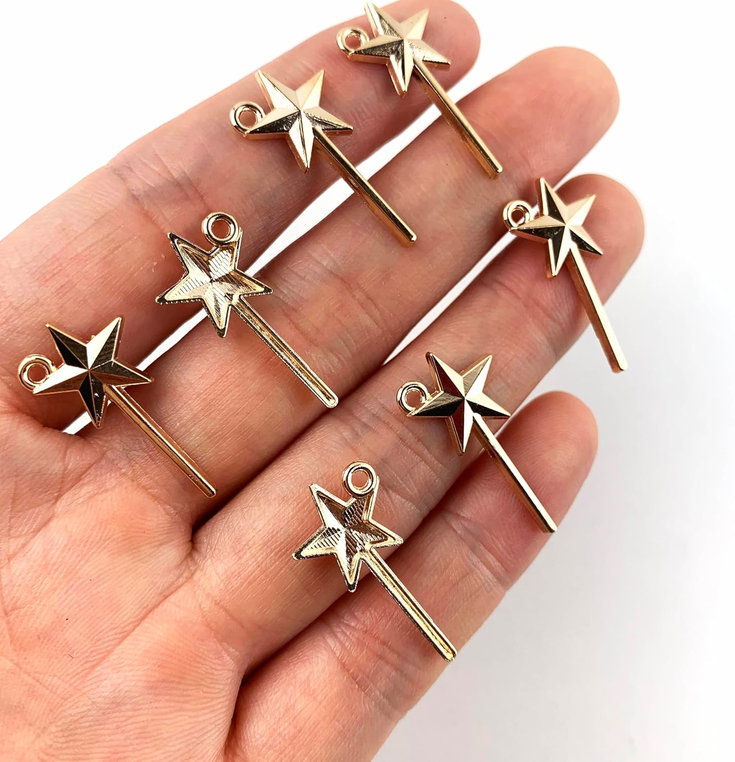 70pcs KC Gold Star Wand Charms,Angel Star Wand Stick Pendants for DIY Jewelry Making,Bracelets, Necklaces, Crafts 25x12mm image 4