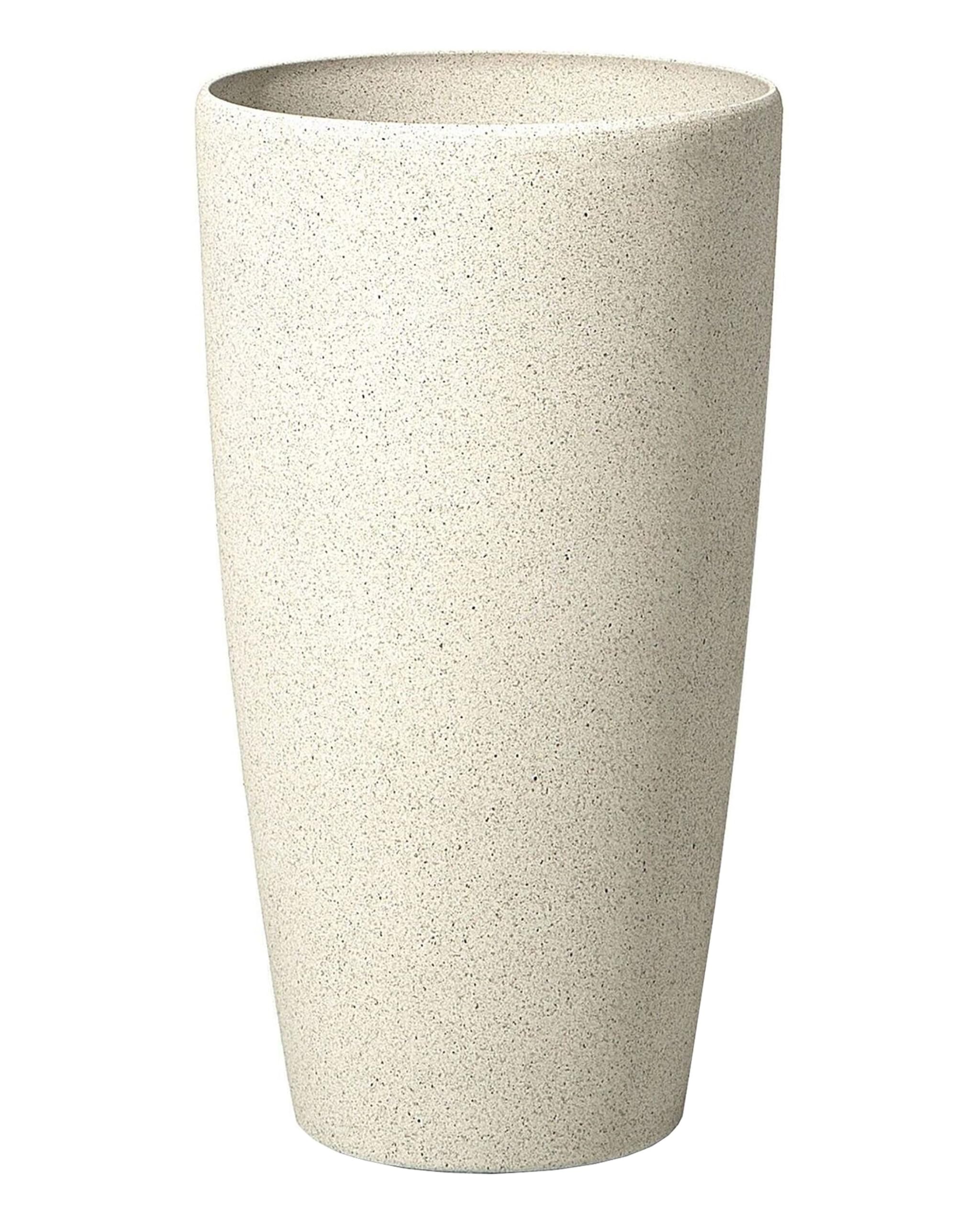 Höher Blumentopf Steingemisch beige 31x31x58 cm Abdera