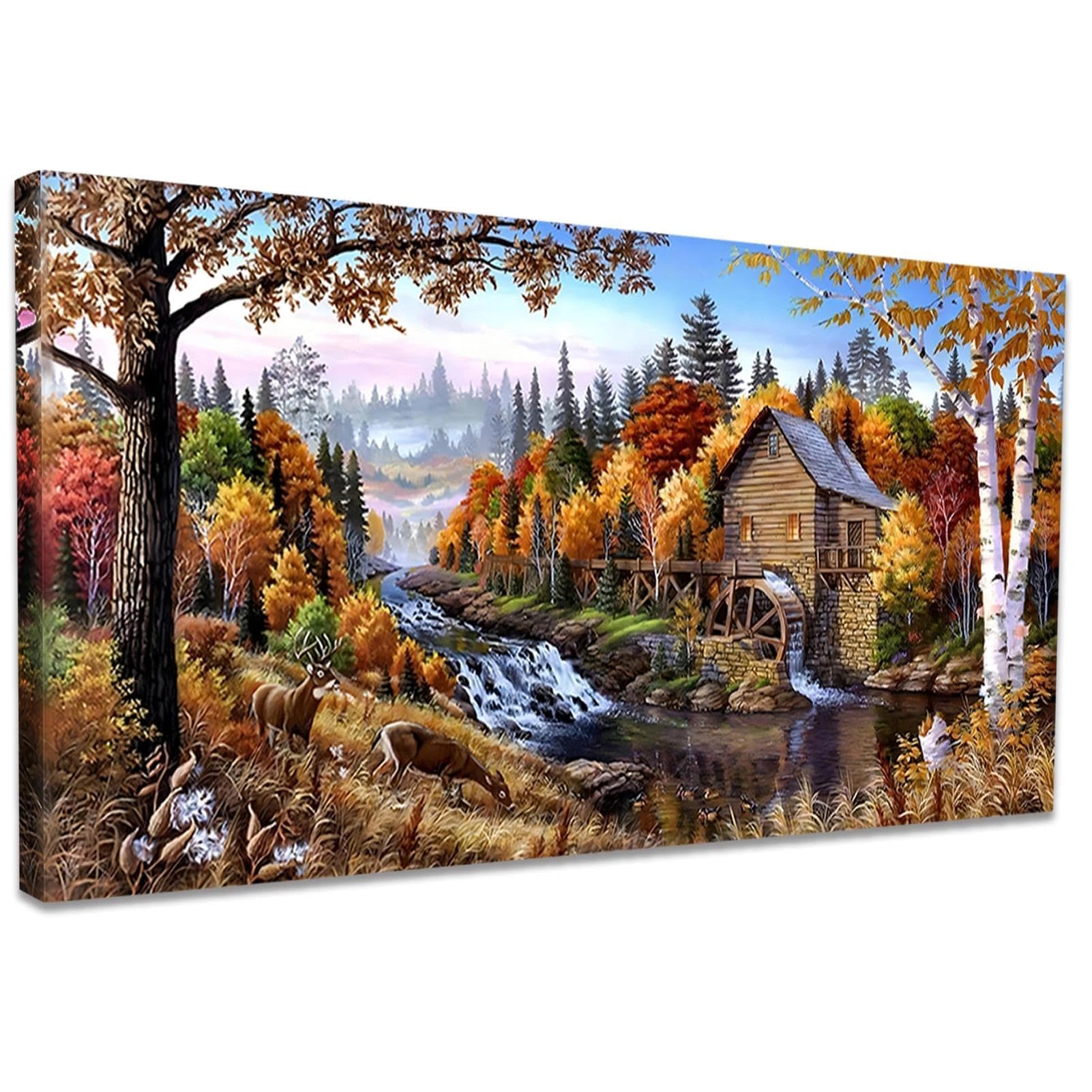 YALKIN Paint by Numbers Kits for Adults, Painting by Number Kits On Canvas,Without Frame DIY Color Oil Painting Acrylic Paints,Home Wall Decor 16x35in/40x90cm