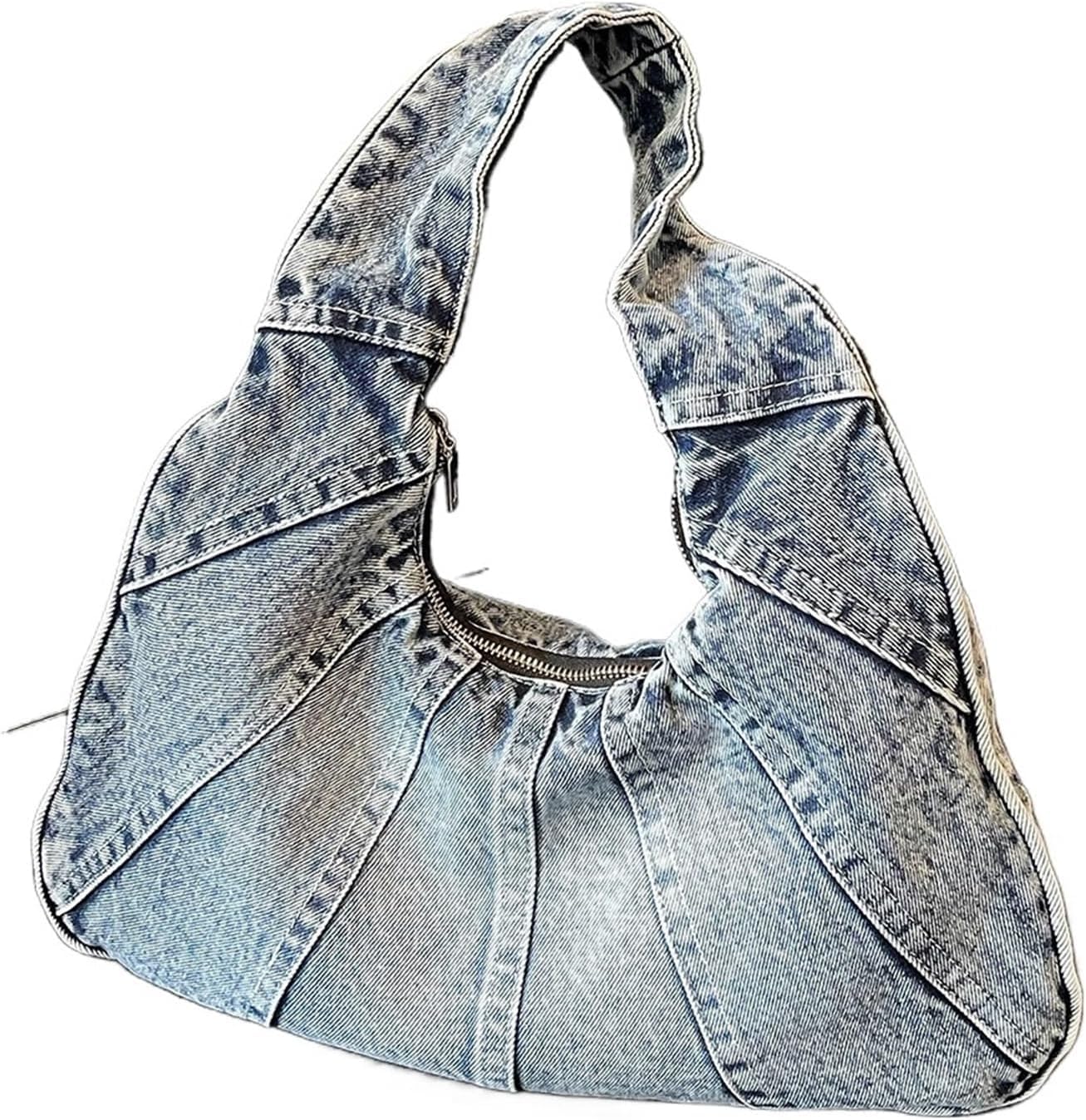 Borsa Jeans Donna Borsa in denim hobo in da donna con cerniera pochette sotto ascella for shopping viaggio di lavoro