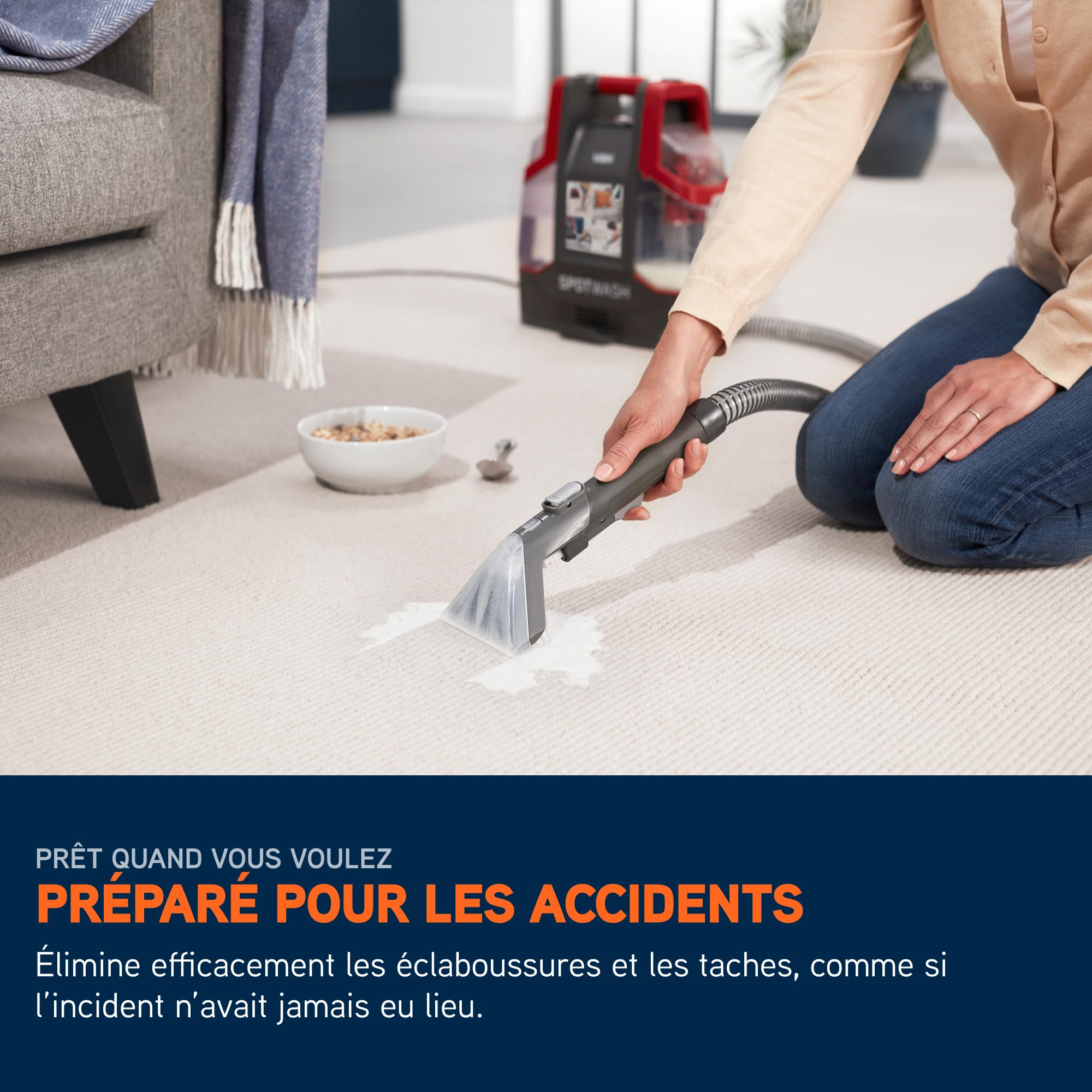 Vax SpotWash Spot Nettoyeur, détachant pour shampouineuse tapis et tissus d'ameublement, séchage rapide et nettoyage en profondeur quotidien pour les escaliers, canapés, voitures et sols durs
