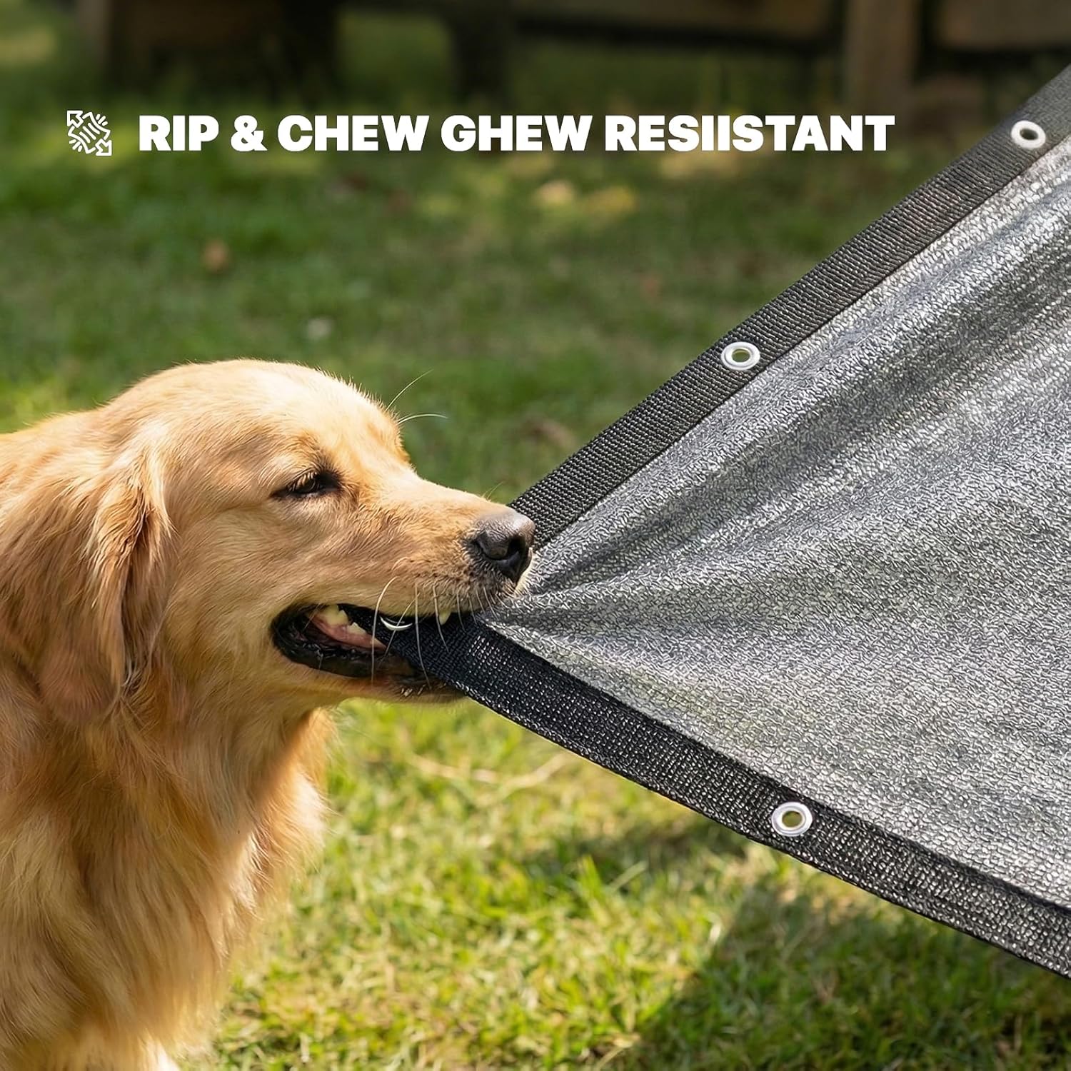 ColourTree 90% UV Block Sun Shade Cloth for Dog Kennel Cover, 5' x 8' Grey Pet Playpen Sunshade with Grommets, Durable Mesh Tarp for Crate, Patio, Stable,Chicken Coop & Outdoor Privacy Screen.
