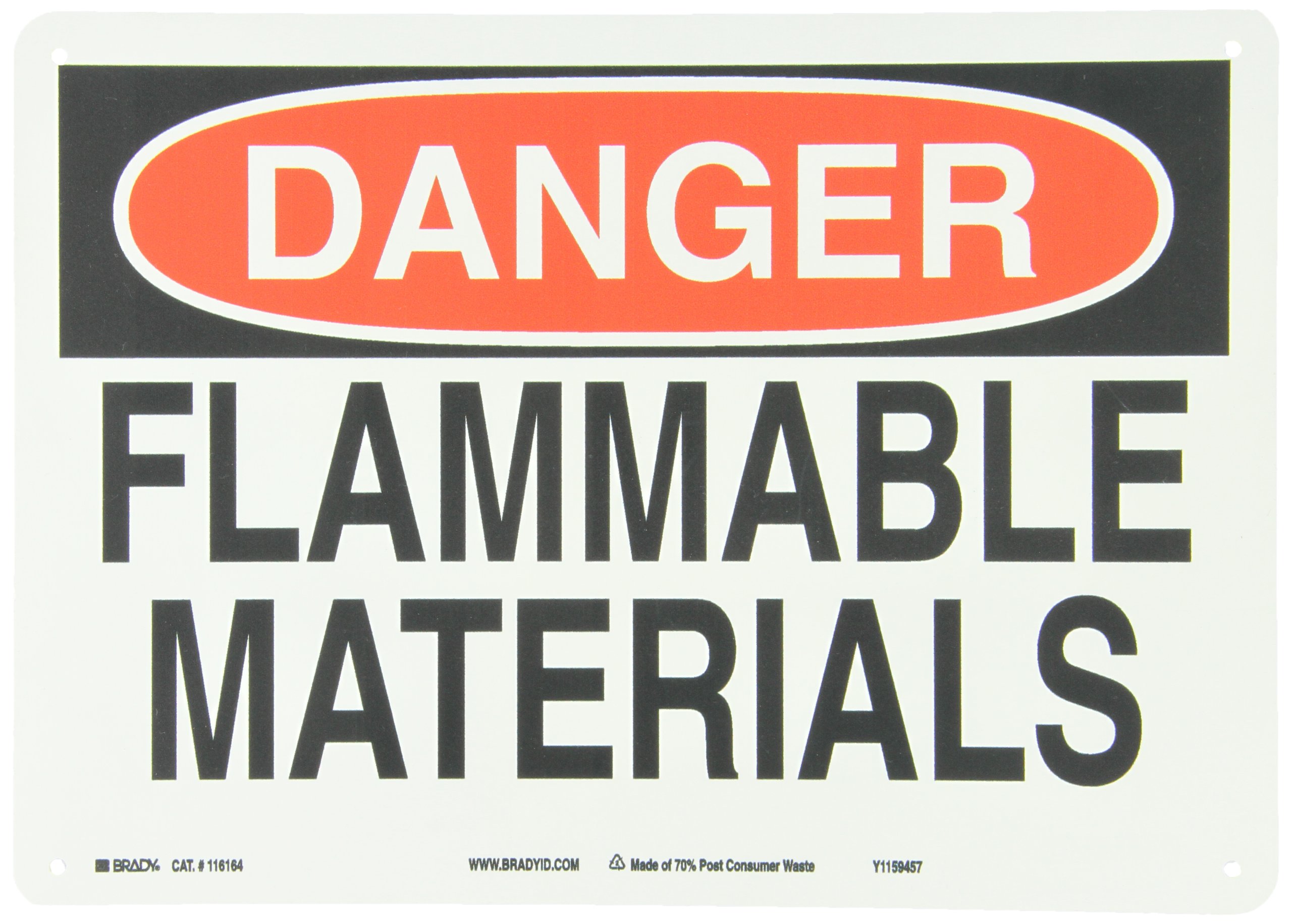 Panneau danger flammable materials rouge et noir pour sécurité industrielle - 2