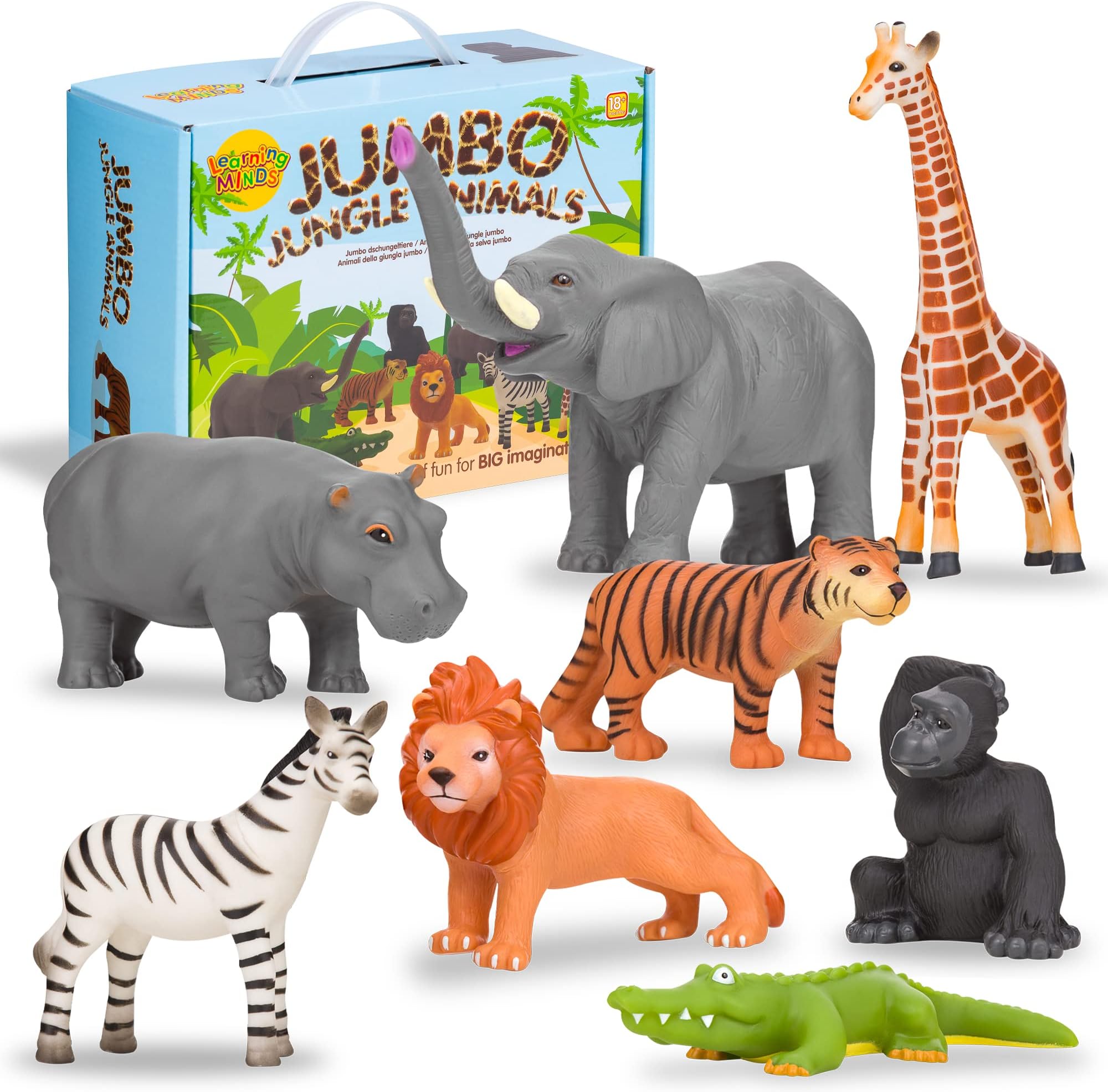 8 Jumbo Jungle Animal Numbers Learning Mind Set - 18 Months +