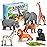 Learning Minds Set of 8 Jumbo Safari Animals Figures - Zoo Animals for Toddlers 1-3 - Jungle Animals Figures - Toy Animals for Kids Age 18 Months Plus - Animal Toys for Kids 1,2,3 Years Old