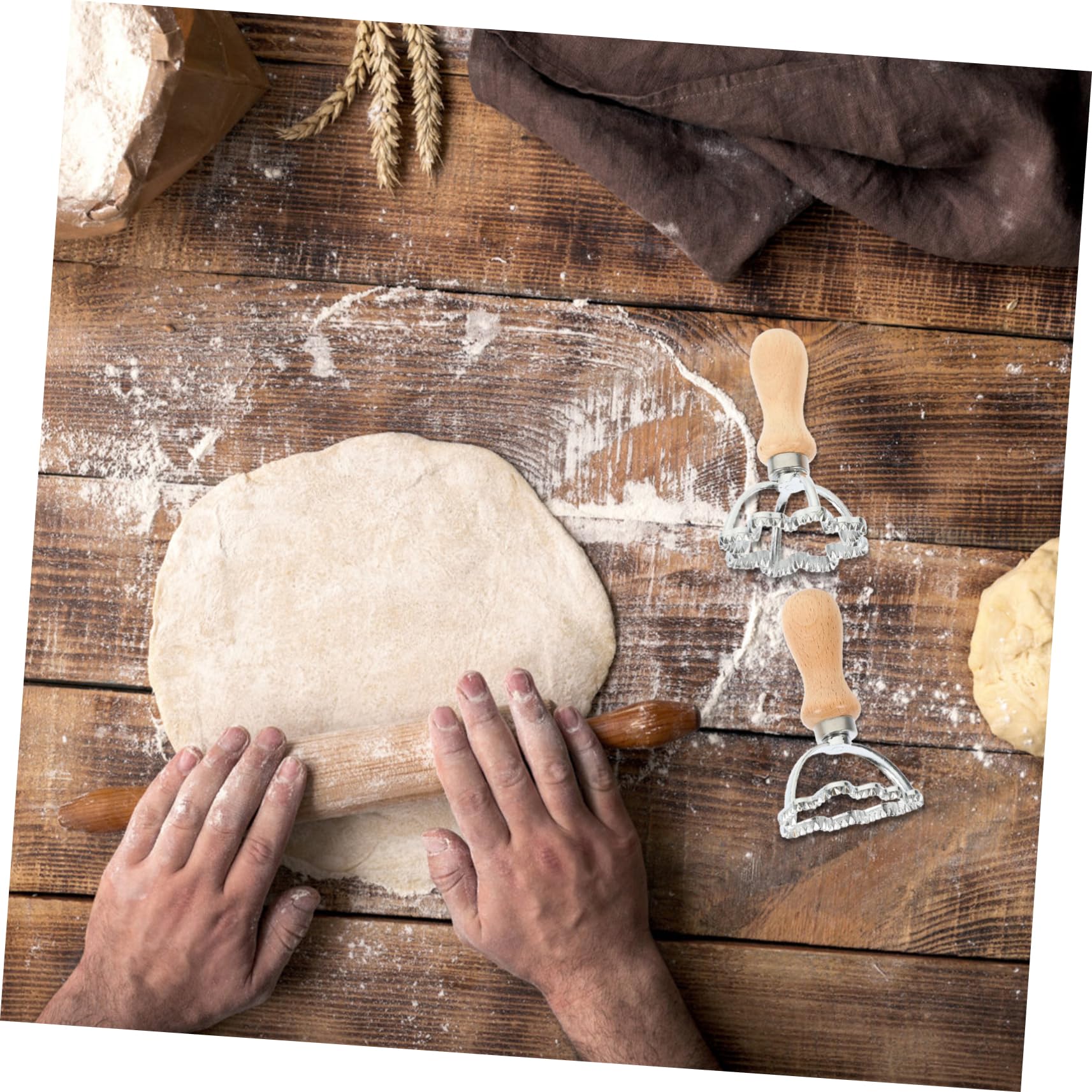 TOPBATHY 10 Stk Knödel Haut Prägeform teigschneider ausstecher für knete Kekshügel Pelmeni-Hersteller backformen formen Knödelschneider für den Haushalt Keksausstecher für den Haushalt Holz
