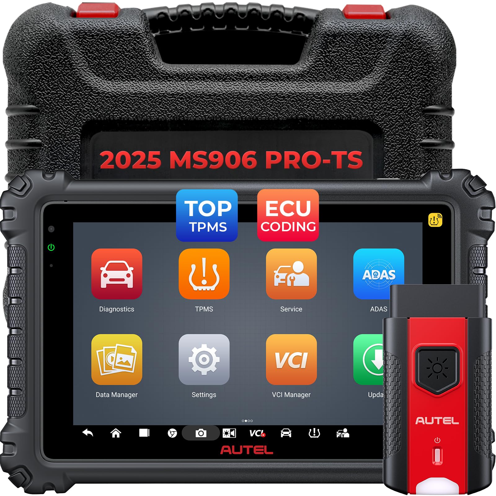 Autel MaxiSYS MS906 PRO-TS Scanner: 2025 MS906Pro TS Up of MP900TS MK900TS MP900BT Kit MS908S, Full TPMS & ECU Coding, Bidirectional Tool, 3000+ Active Test, 36+ Service, CAN FD&DoIP, Auto Scan 2.0