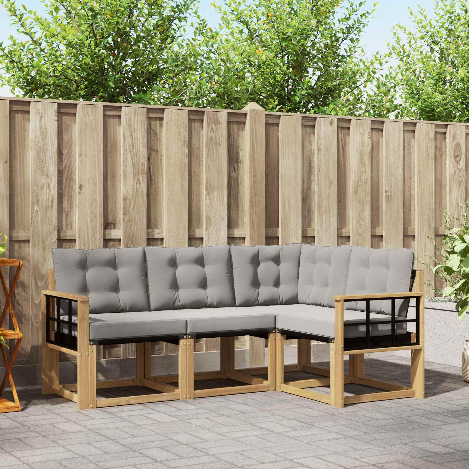 Canapé modulaire d'extérieur en acacia pour des moments partagés en famille