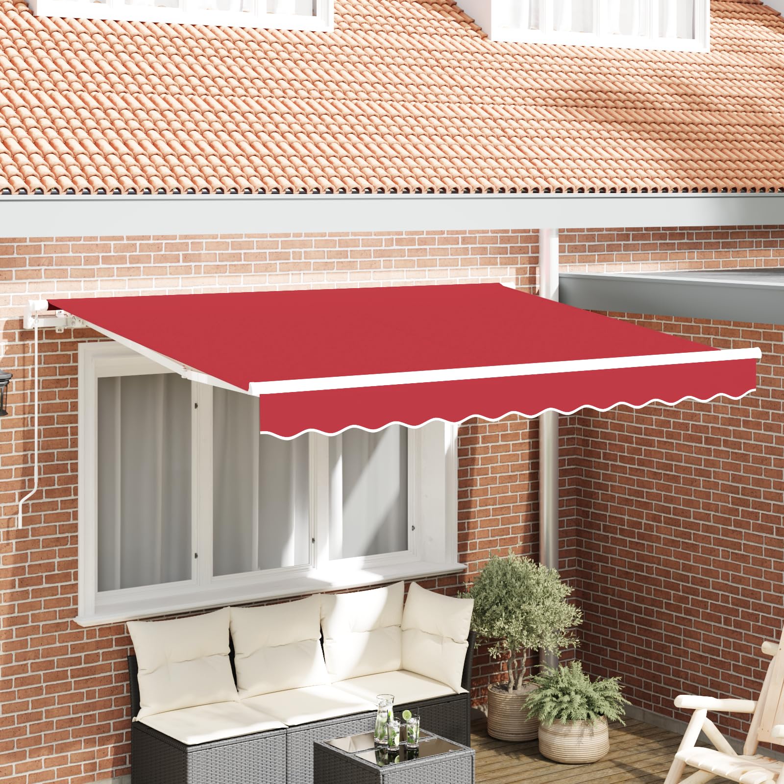 ksxnkhk Replacement fabric for awning 3.5 x 2 m - Red 350 x 200 cm Sun protection