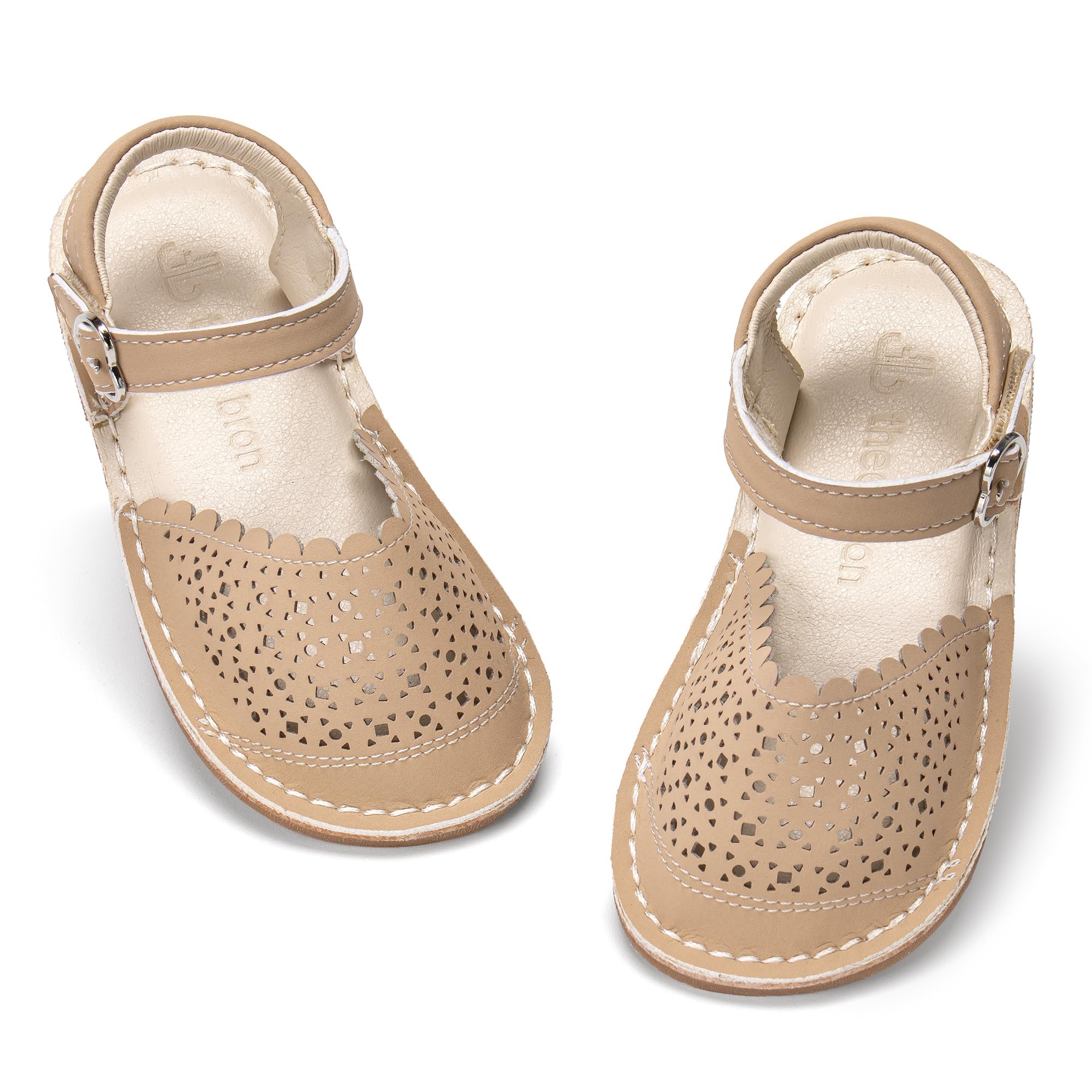 THEE BRON Toddler Floral Cutout Closed Toe Sandals for Girls Breathable Summer Shoes
