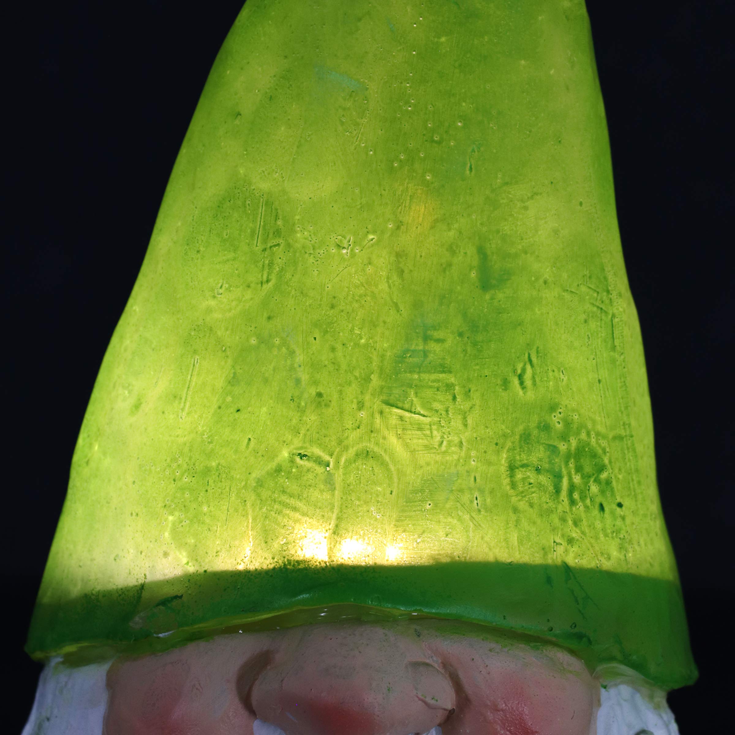 Exhart Solaire Vert Gilbert GNOME Statue Jardin-résine GNOME Peint à la Main Statue Tenant Un Bouquet de Fleurs w/Solaire LED décoration d'intérieur lumières GNOME Hat-GNOME Solaire, 11 Pouces