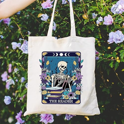 Miniatura 2 de Haukea Bolsa de lona para mujer, estética, linda, regalos inspiradores para mujeres, bolsas de playa, bolsas de comestibles reutilizables, 04 Leer