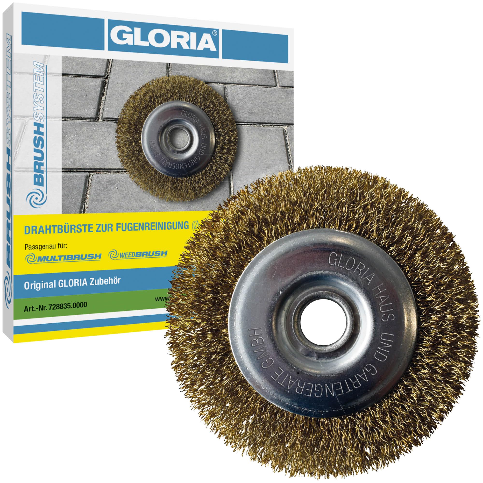 GLORIA Fugenbürste aus Stahldraht – Original-Ersatzbürste für MultiBrush & WeedBrush