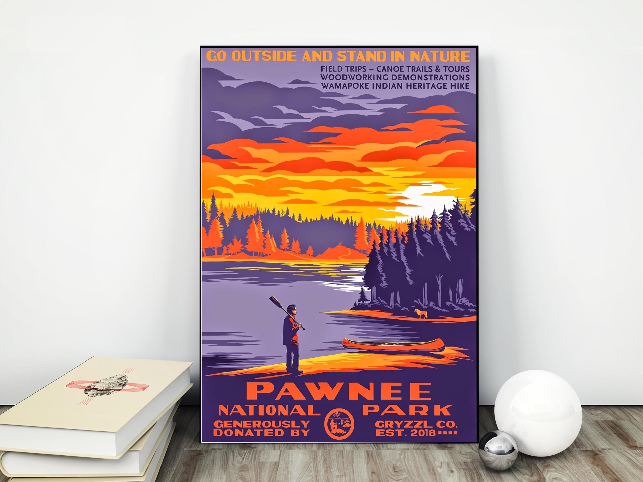 Nuboxx Pawnee National Park Vintage Poster Go Outside And Stand In Nature Vintage Poster Parks And Recreation Landscape Vintage 8X12 Inch