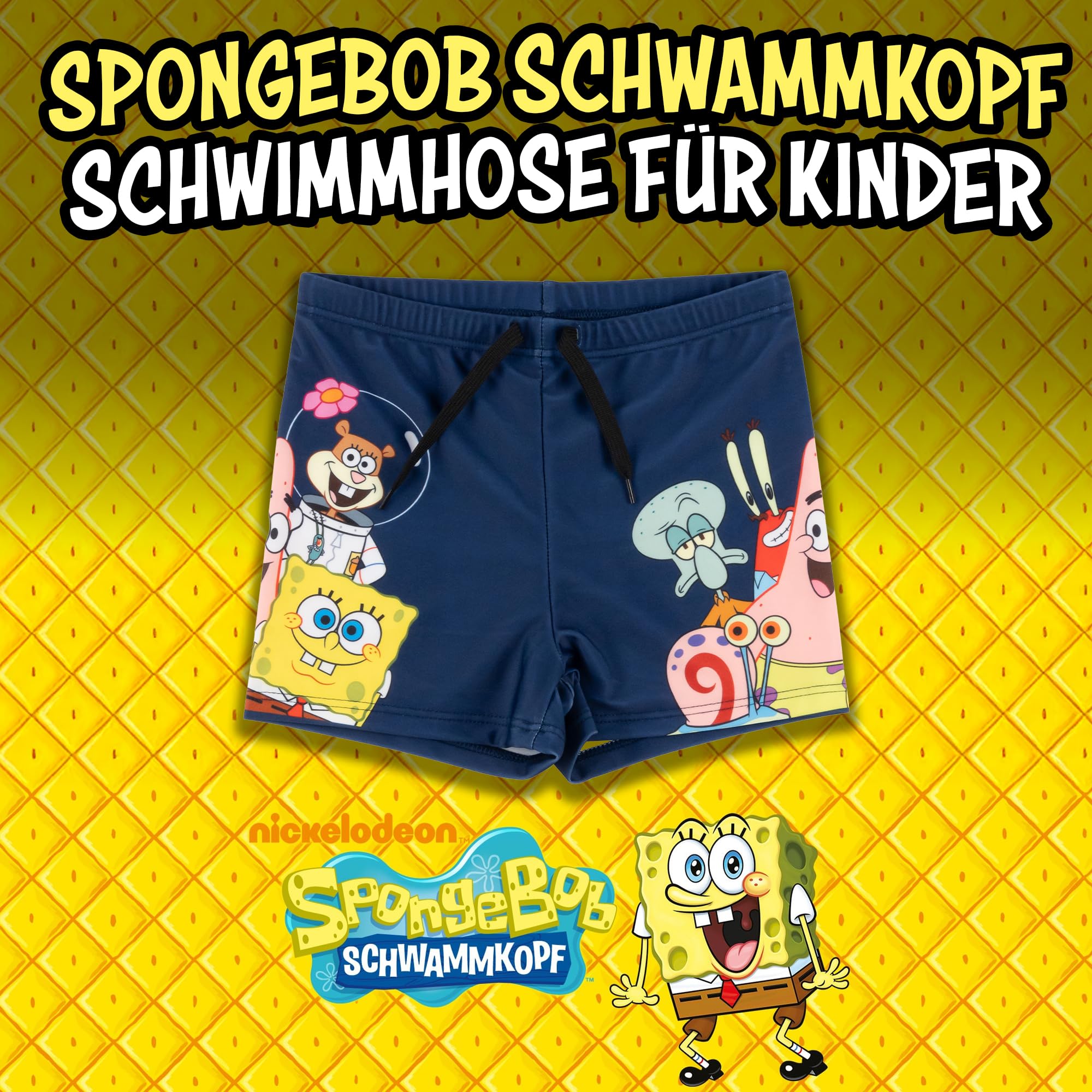 United Labels Spongebob Schwammkopf Badehose für Jungen, Blau, Badeshorts Kinder, Schwimmhose