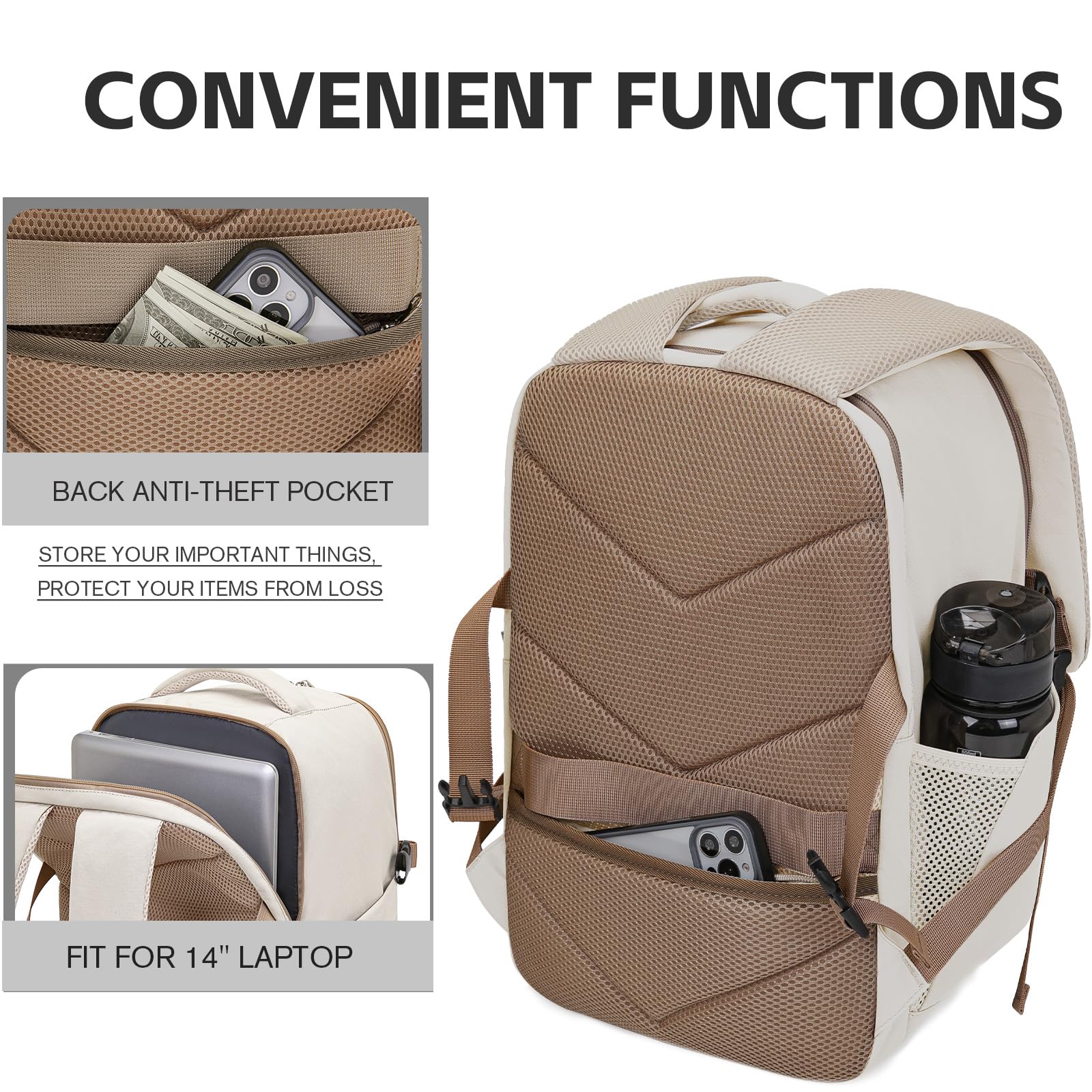 Hayayu Zaino Per Ryanair 40x30x20 40x20x25, Zaino Da Viaggio Aereo Bagaglio a Mano 40x30x20 per Wizzair per Easyjet 45x36x20,Borse Da Cabina Zainetto Donna Uomo Zaini Da Viaggio Con Foro USB