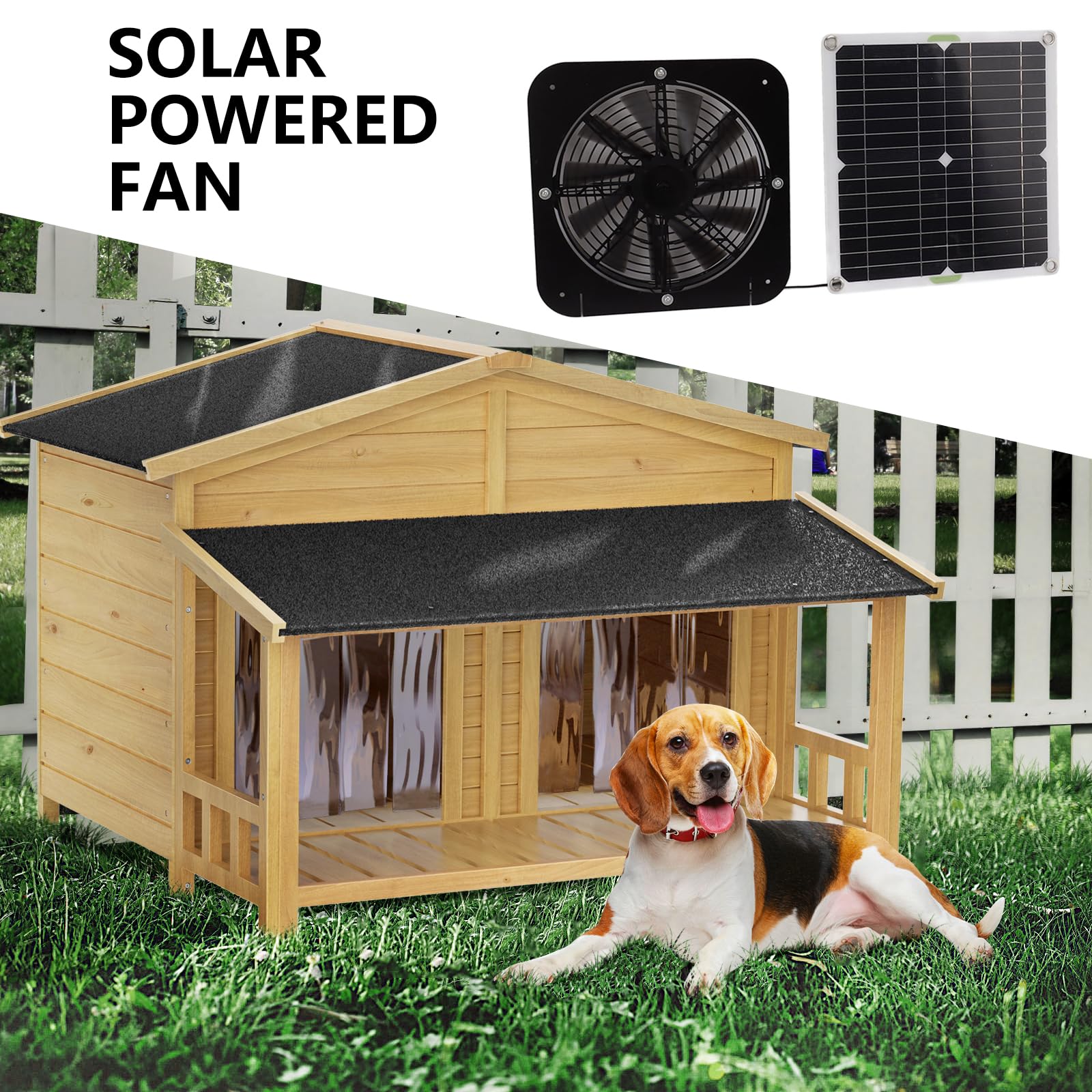 Ventola di scarico a energia solare per pollaio, serre, capanni, set di pannelli solari impermeabili per esterni, accessori di ventilazione, pannello monocristallino