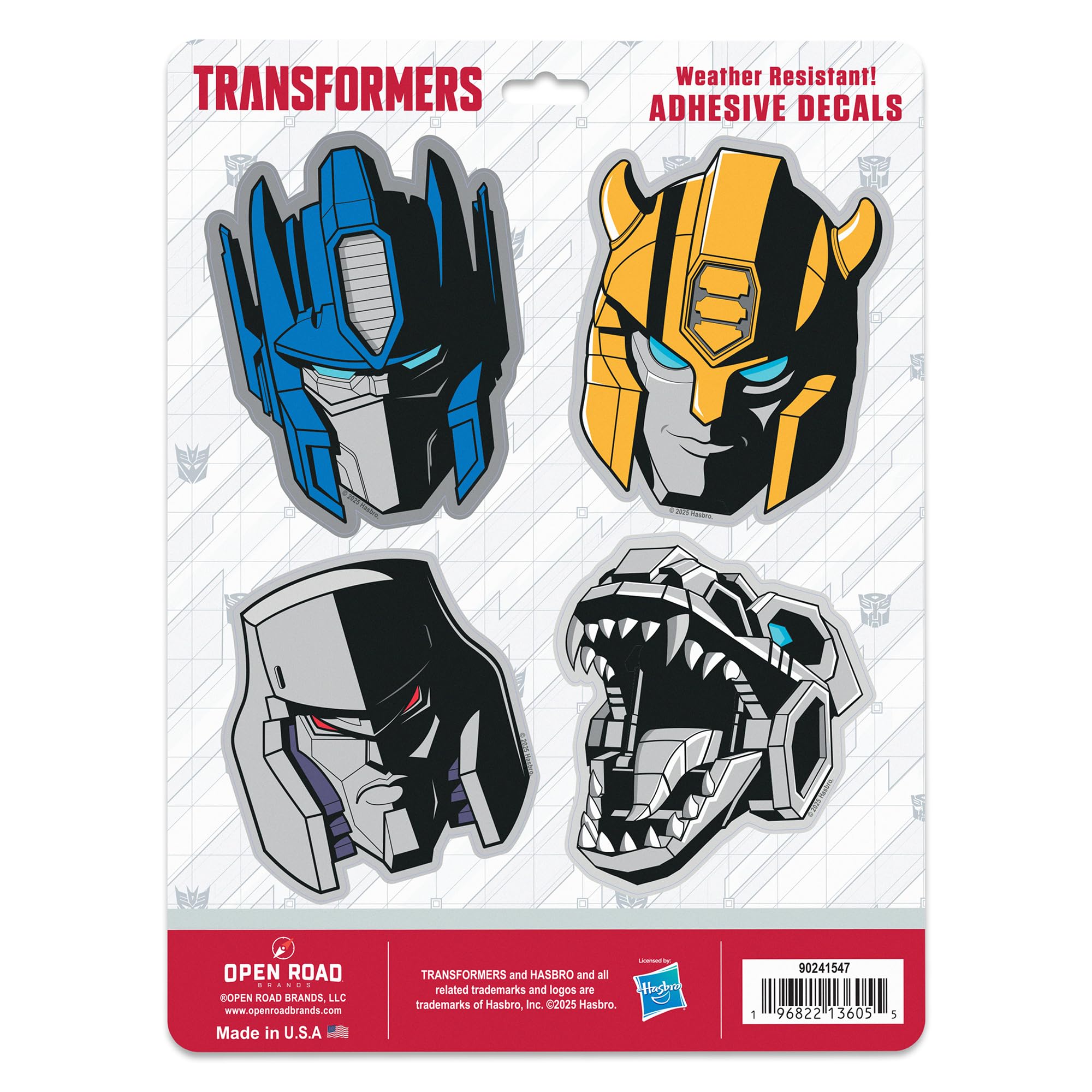 Hasbro Transformers Heads Adhesive Vinyl Decal Pack