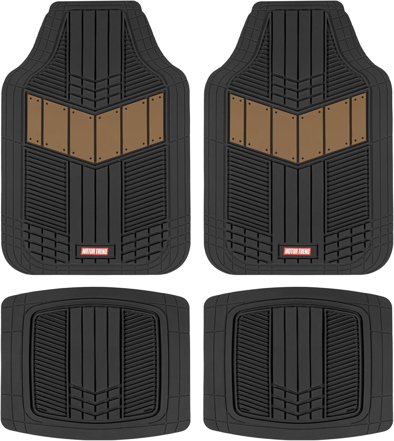 MOTOR TREND DualFlex™ Rubber Car Floor Mats All Weather Waterproof 4-Piece Sporty Two-Tone Design Car Mats Full Set – Universal Trim-to-Fit Floor Mats for Car, SUV, & Trucks – Car Carpet Protector MOTOR TREND DualFlex™ Rubber Car Floor Mats All Weather Waterproof 4-Piece Sporty Two-Tone Design Car Mats Full Set – Universal Trim-to-Fit Floor Mats for Car, SUV, & Trucks – Car Carpet Protector