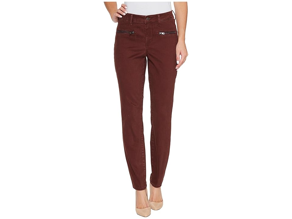 

NYDJ Skinny Chino Pants w/ Zipper (Deep Currant) Women's Casual Pants