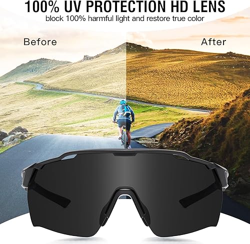Miniatura 3 de DUCO Gafas de sol de ciclismo para hombres y mujeres, gafas de sol deportivas uv 400 protección TR90 béisbol conducción pesca gafas de sol 0038
